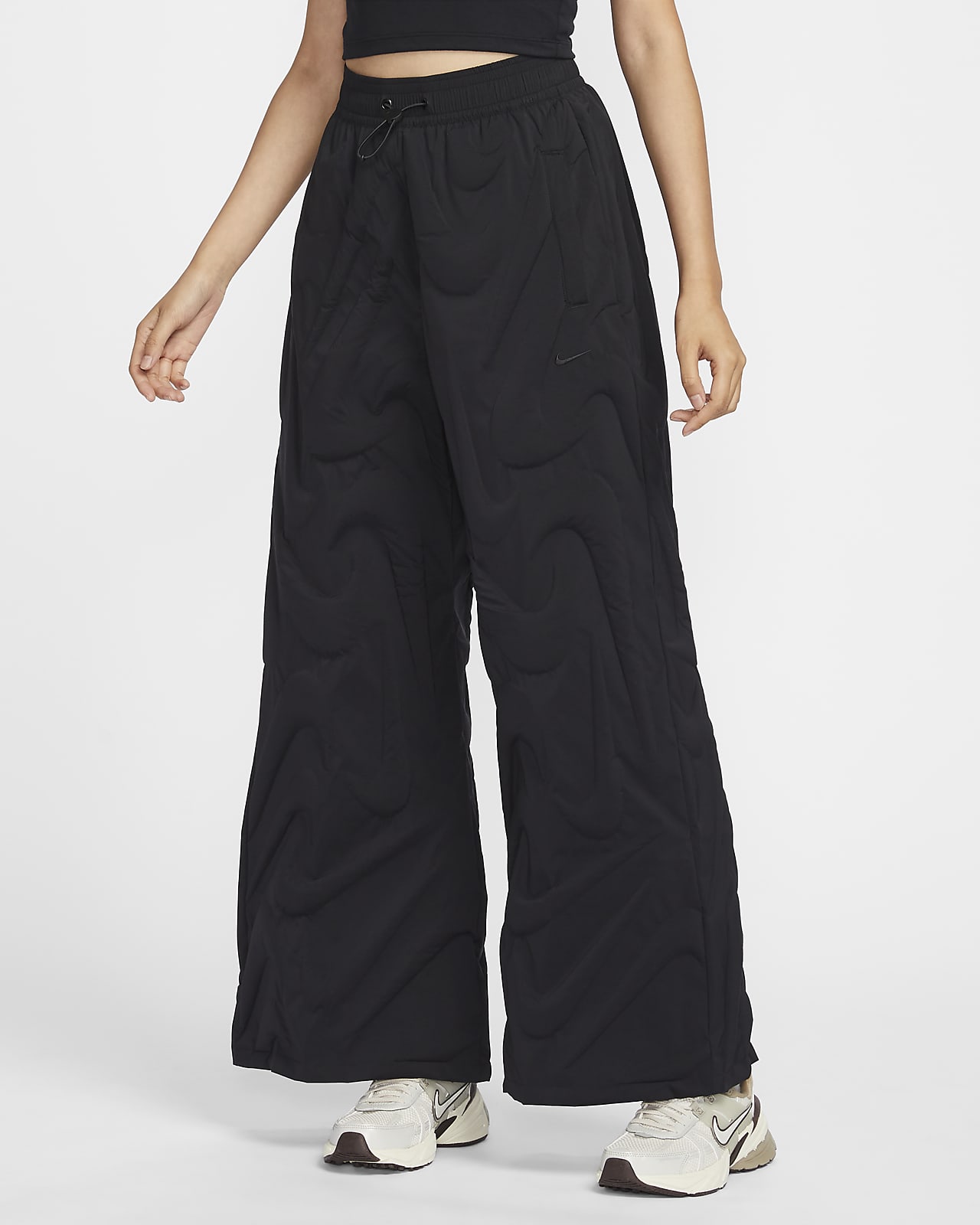Nike Sportswear Collection Therma-FIT 女子拒水宽松立体耐克勾勾阔腿长裤