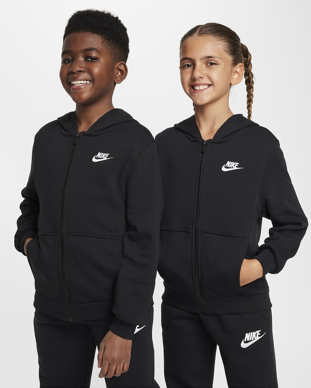 Nike Club Fleece 大童全长拉链开襟连帽衫