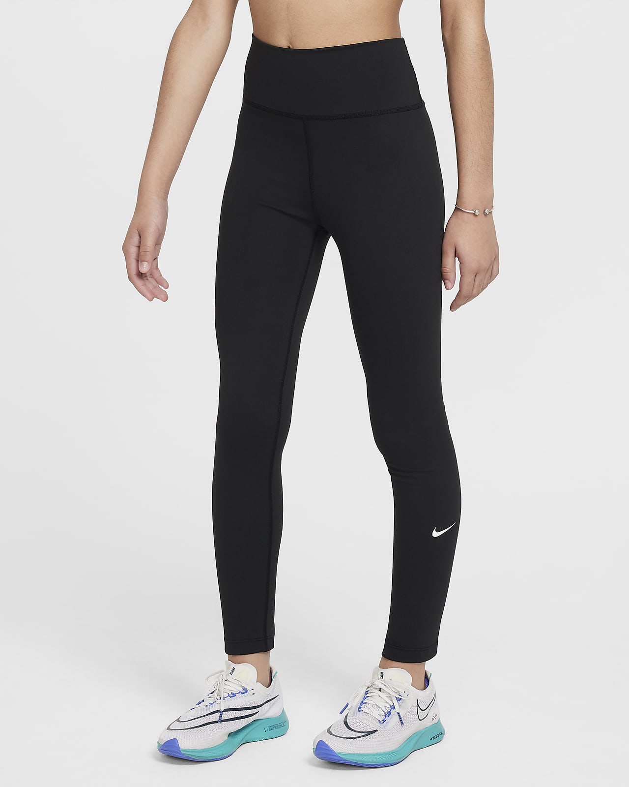 Nike One Dri-FIT 大童（女孩）速干高腰紧身裤