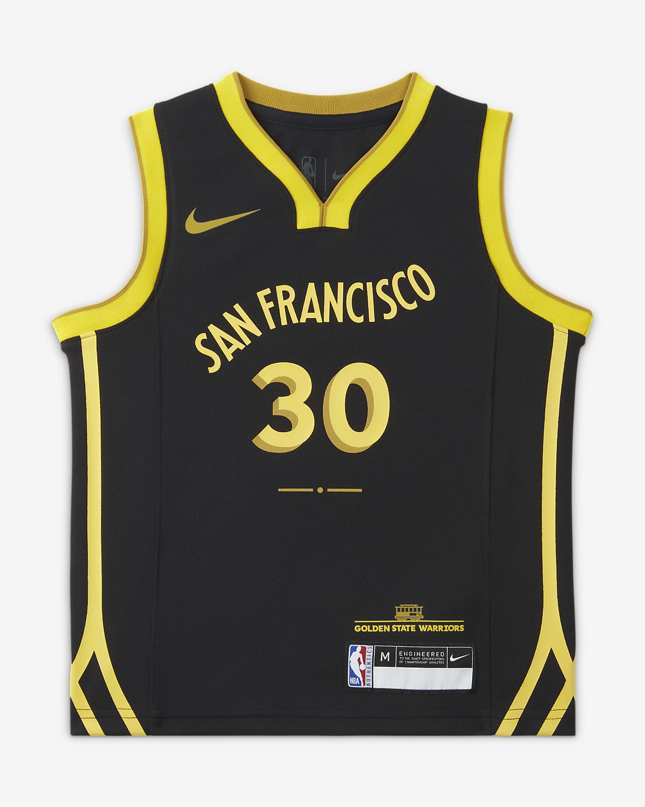 2023/24 赛季金州勇士队 (Stephen Curry) City Edition Nike NBA Jersey 幼童球衣