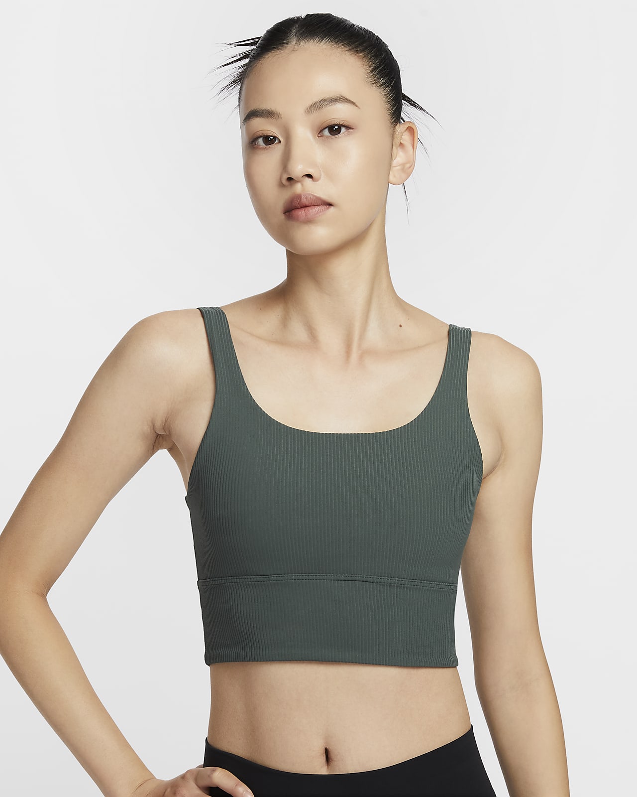 Nike Zenvy Rib 女子低强度支撑衬垫速干长款运动内衣