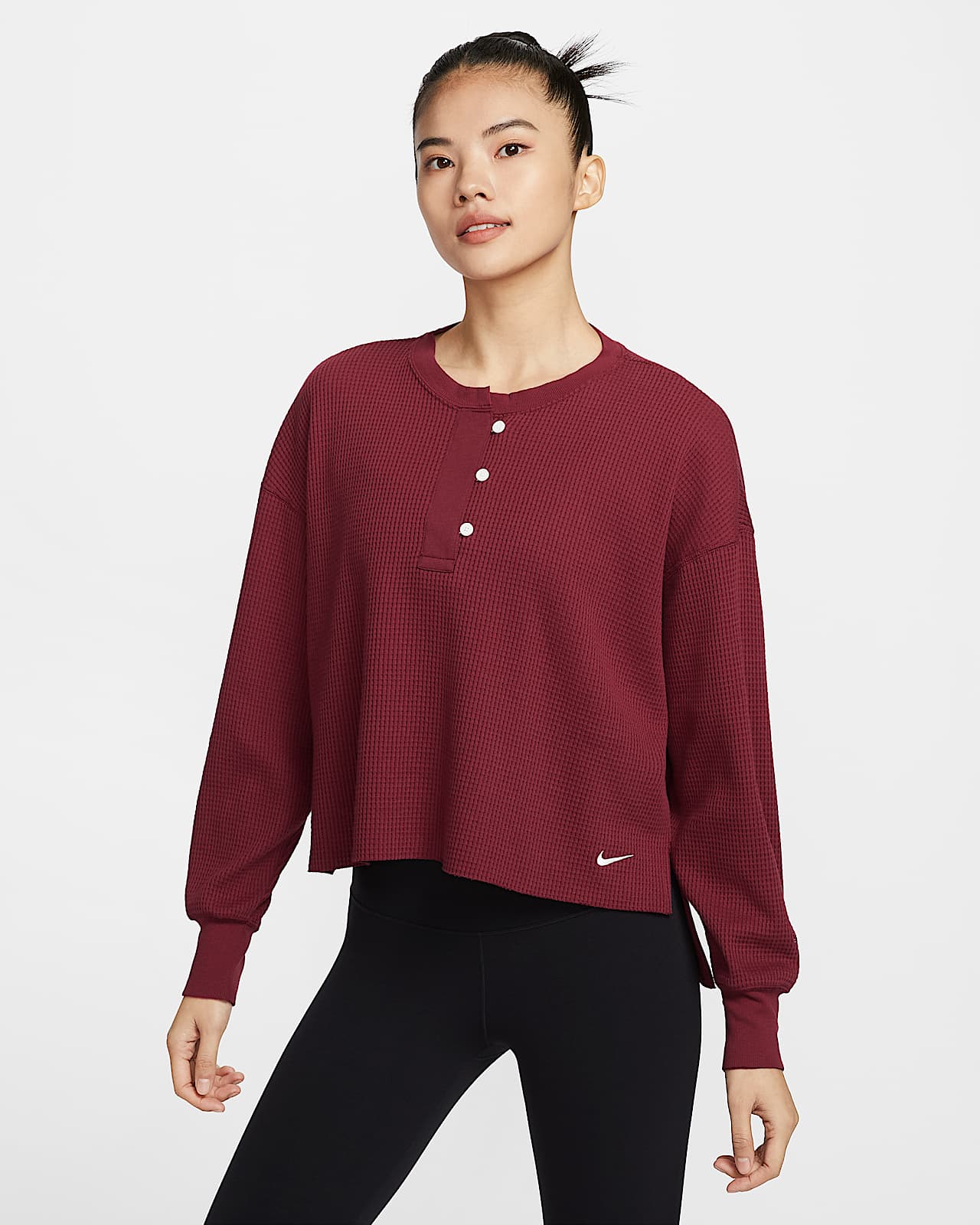 Nike Yoga Luxe 耐克灵蛇迎新系列女子华夫格长袖圆领衫