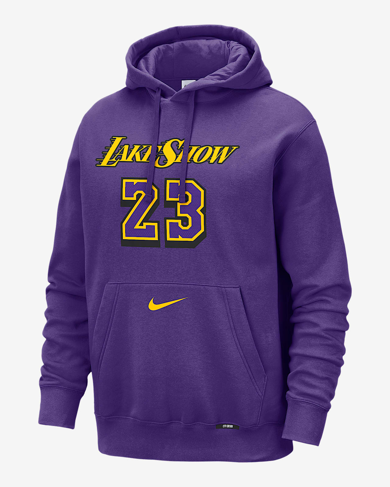 洛杉矶湖人队 (LeBron James) City Edition Nike NBA 詹姆斯男子加绒套头连帽衫