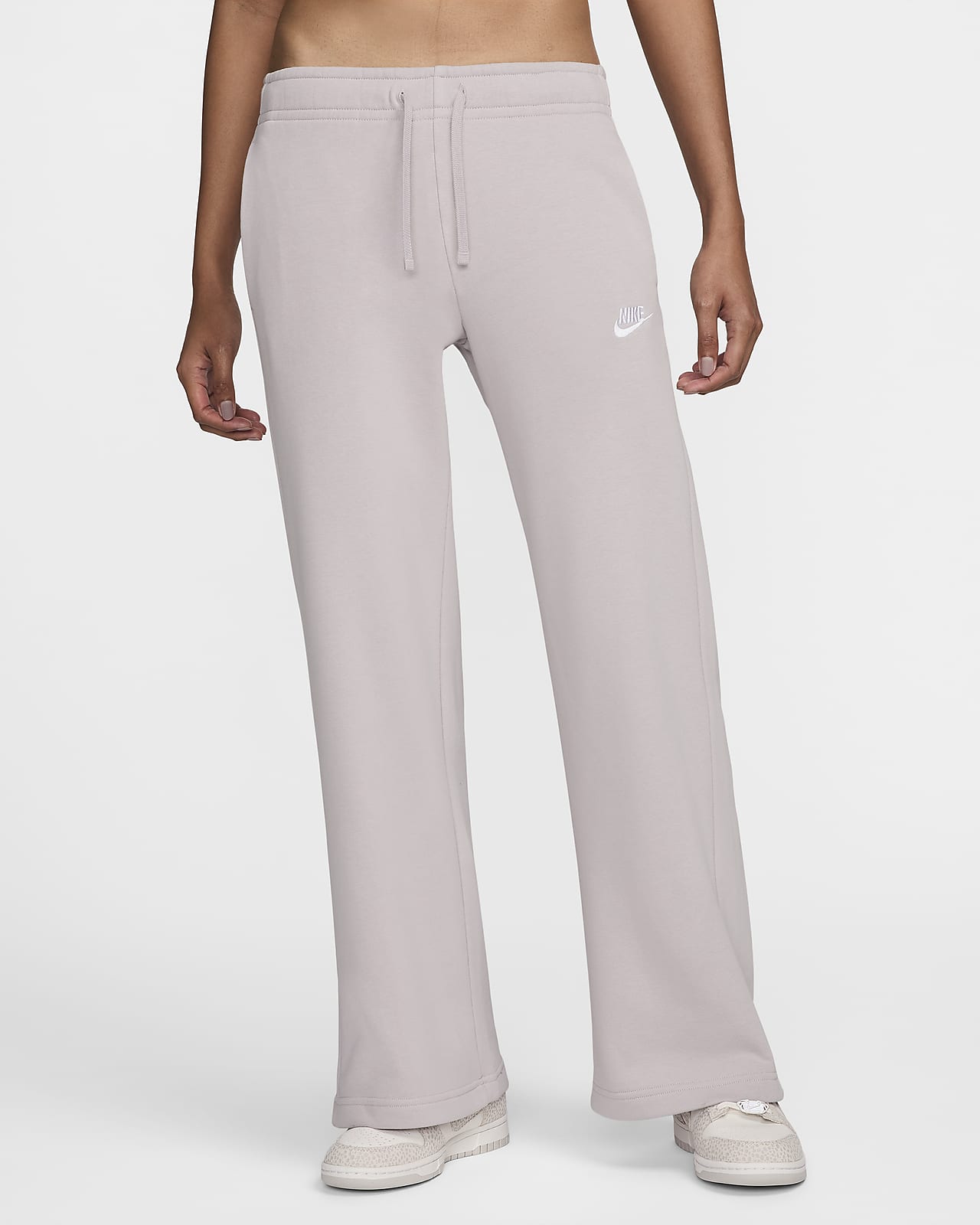 Nike Sportswear Club Fleece 女子中腰阔腿薄绒运动裤