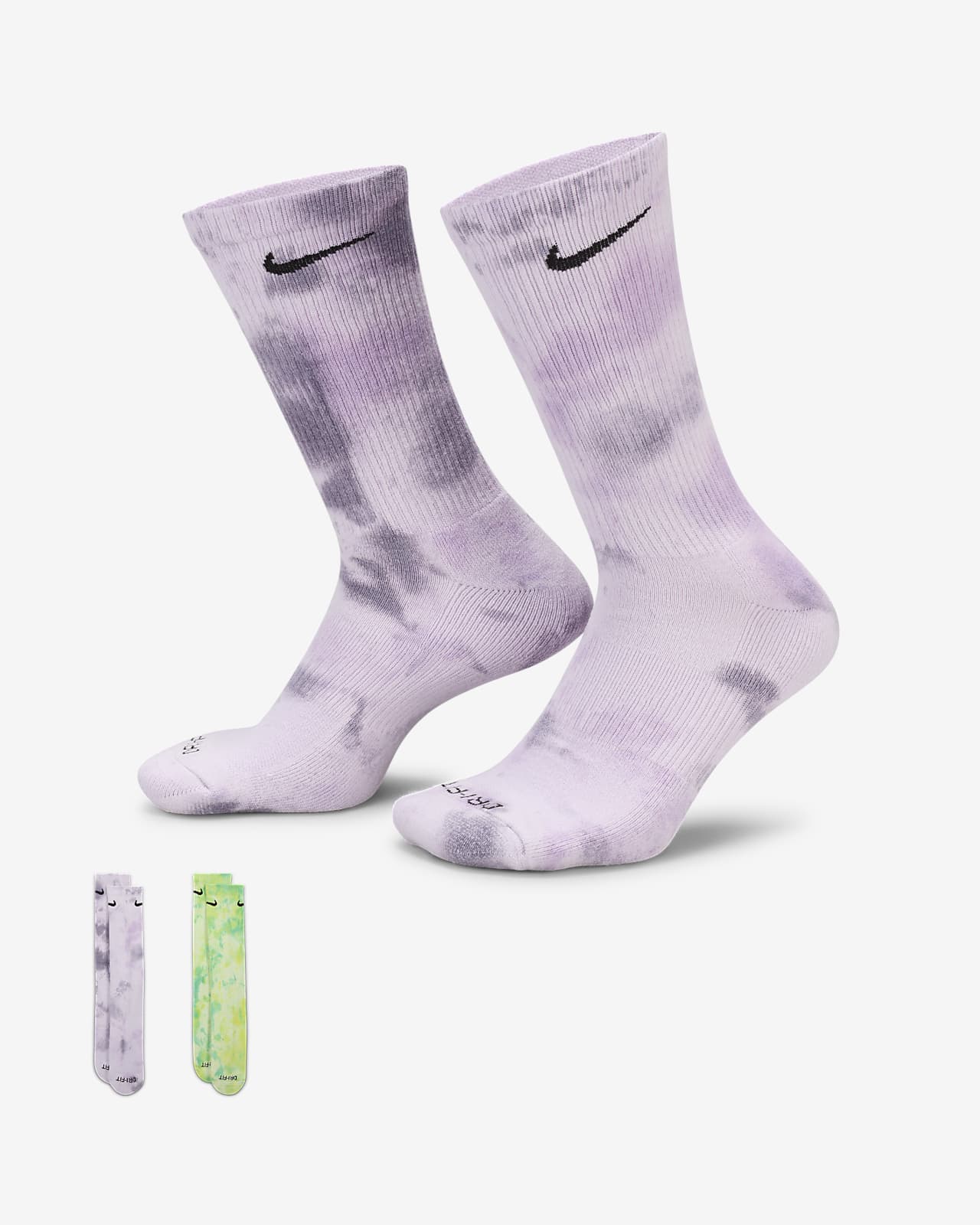 Nike Everyday Plus 舒适速干中筒运动袜（2 双）