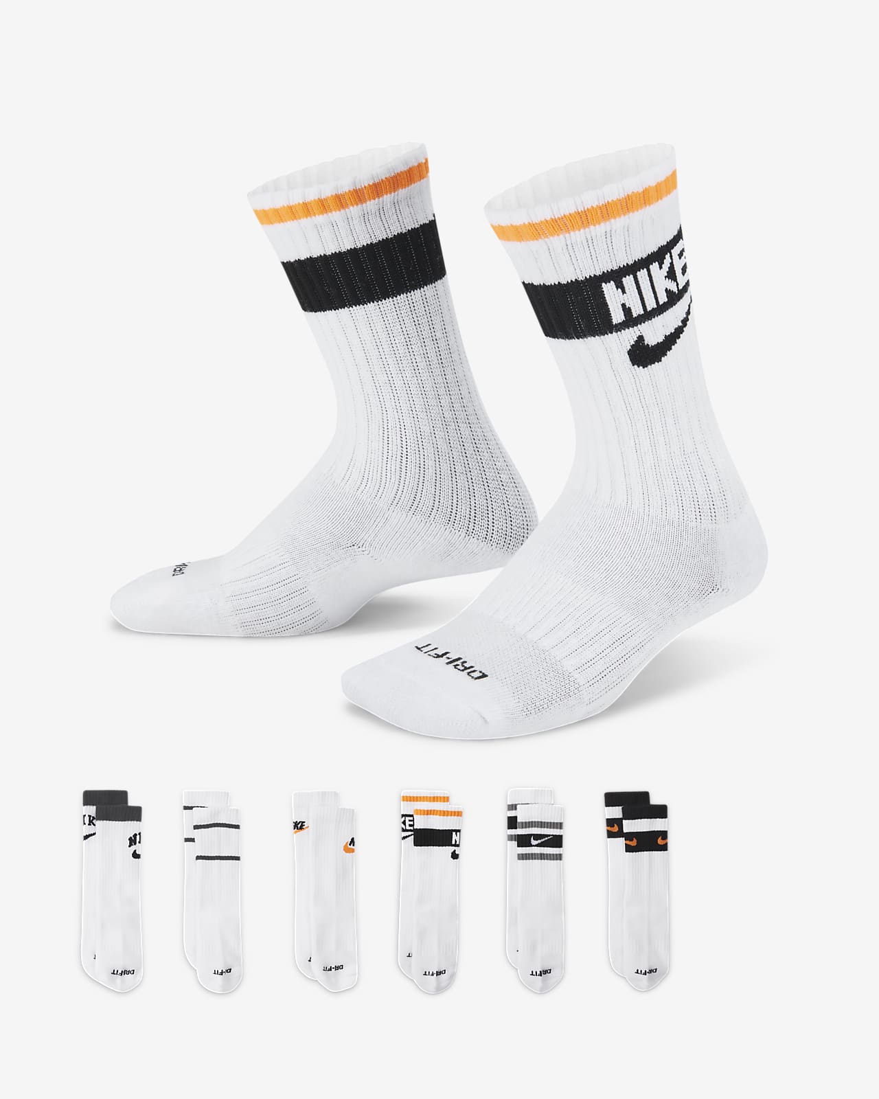 Nike Heritage 大童中筒运动童袜（6 双）