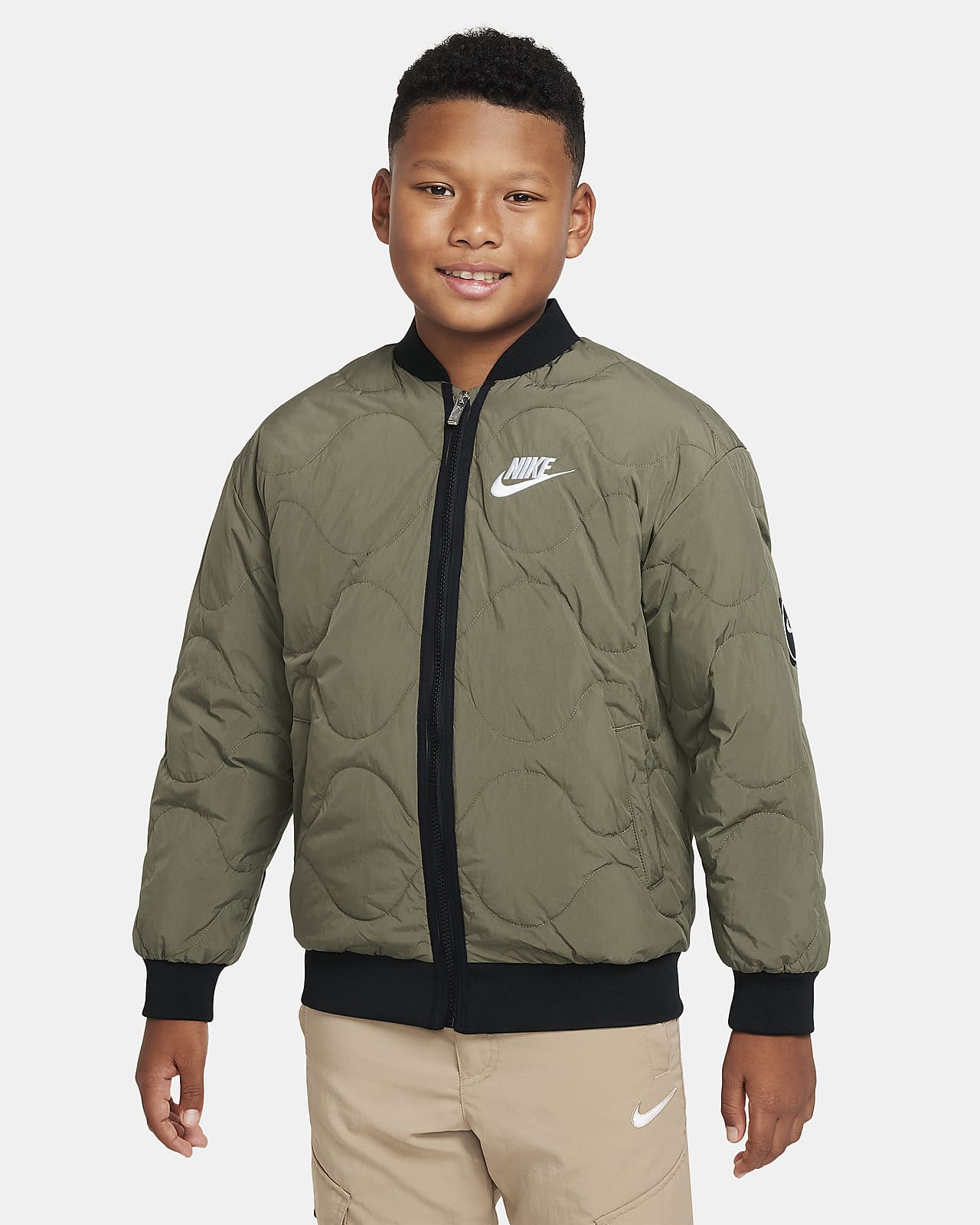 Nike 大童拒水绗缝羽绒夹克