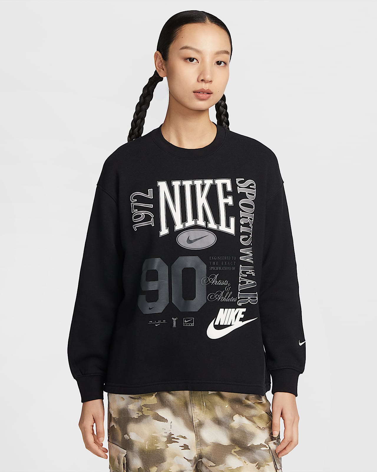 Nike Sportswear 女子 Oversize 风法式毛圈圆领运动衫