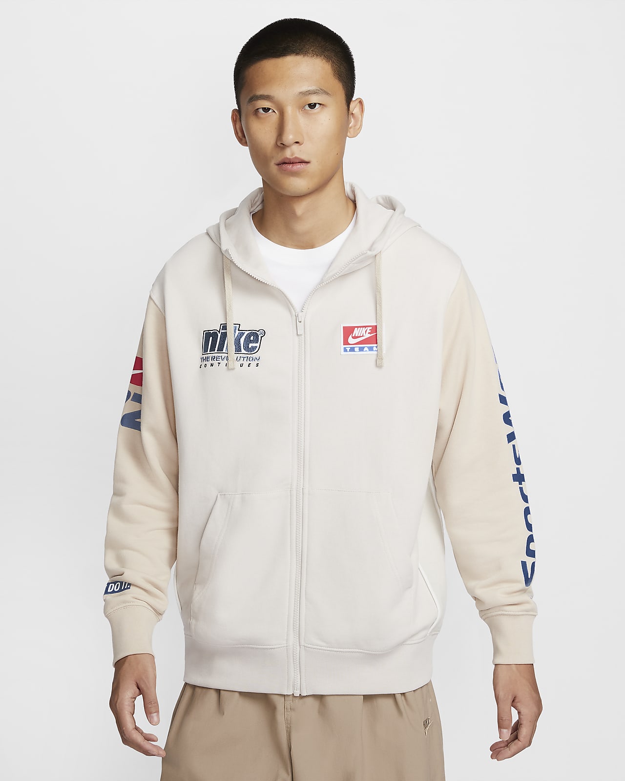 Nike Sportswear Club 男子全长拉链开襟法式毛圈连帽衫