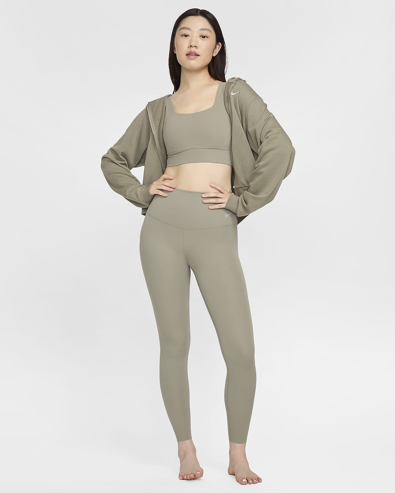 Nike Zenvy 女子低强度包覆速干柔软高腰九分紧身裤