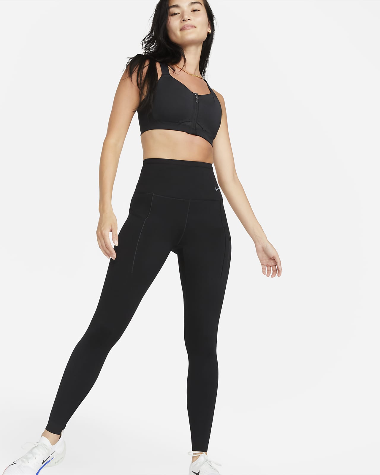 Nike Go 女子高强度包覆速干高腰口袋紧身裤