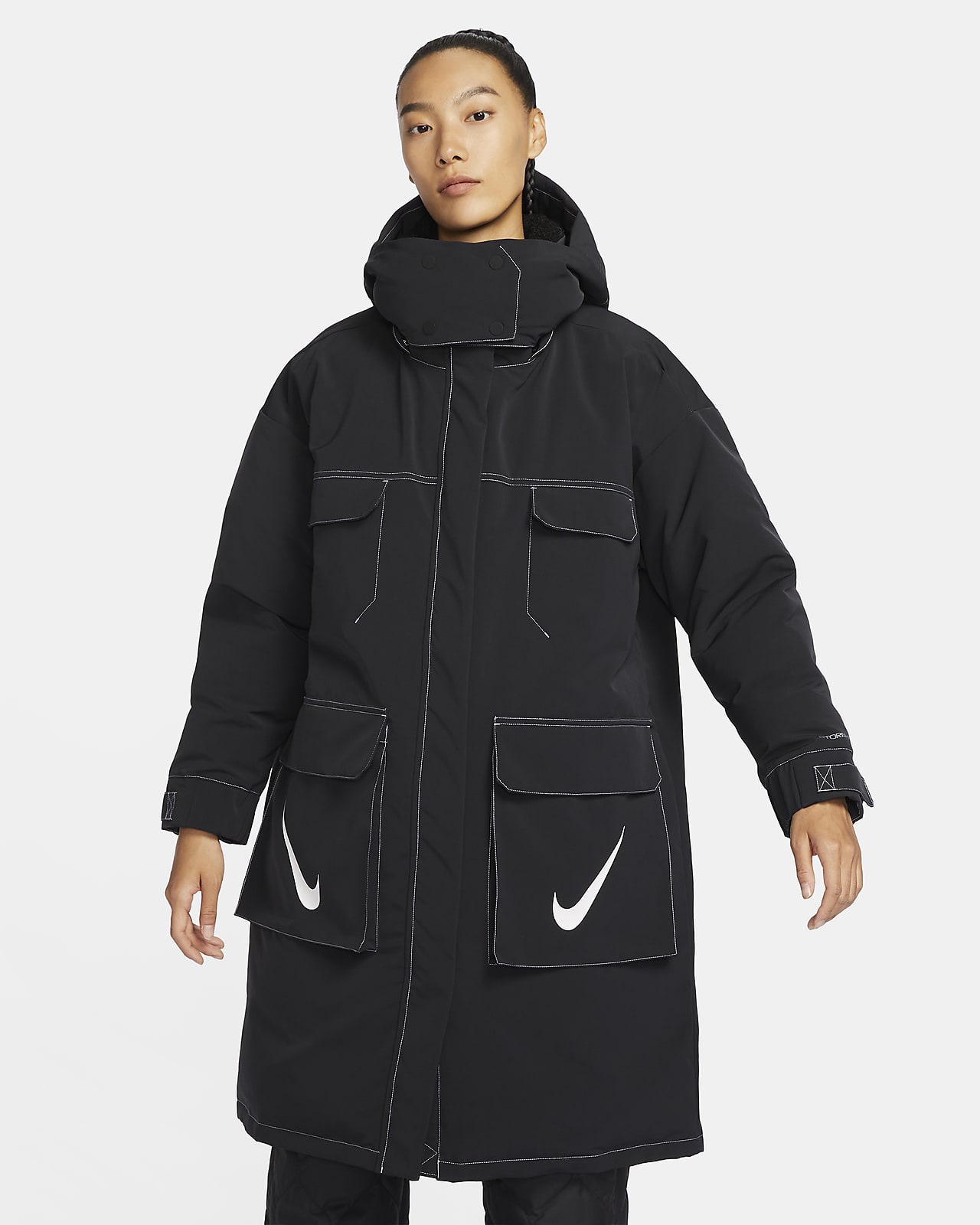 Nike Sportswear Swoosh Storm-FIT 女子 Oversize 风防风拒水羽绒连帽外套