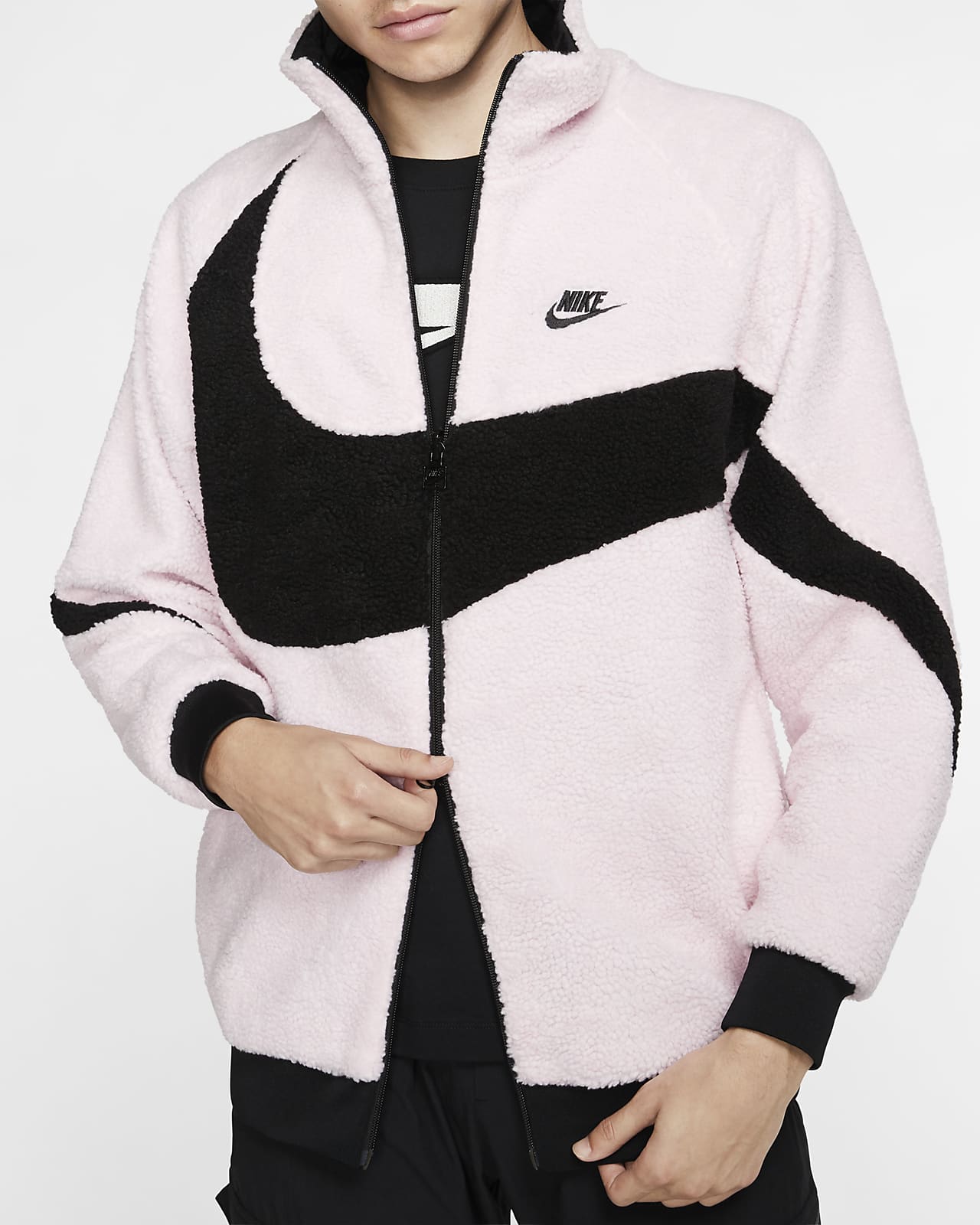 nike sportswear swoosh&nbsp;男子仿羊羔绒全长拉链开襟双面穿夹克