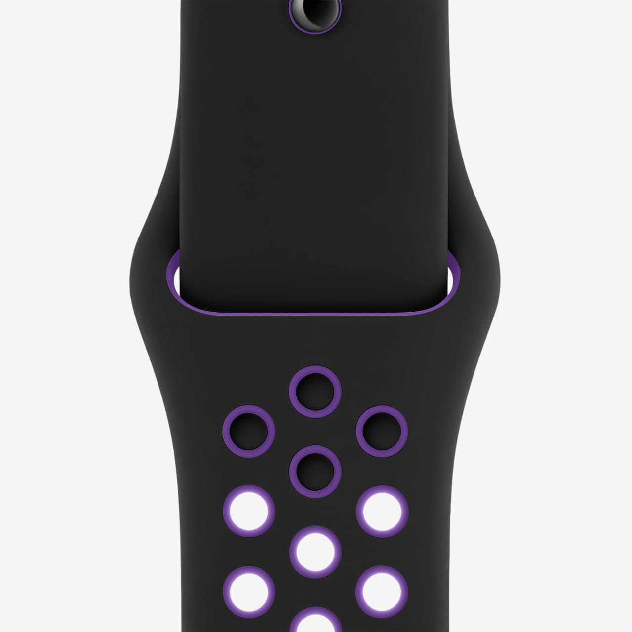 44 毫米黑/超级葡萄紫 Nike 运动表带 - 标准号