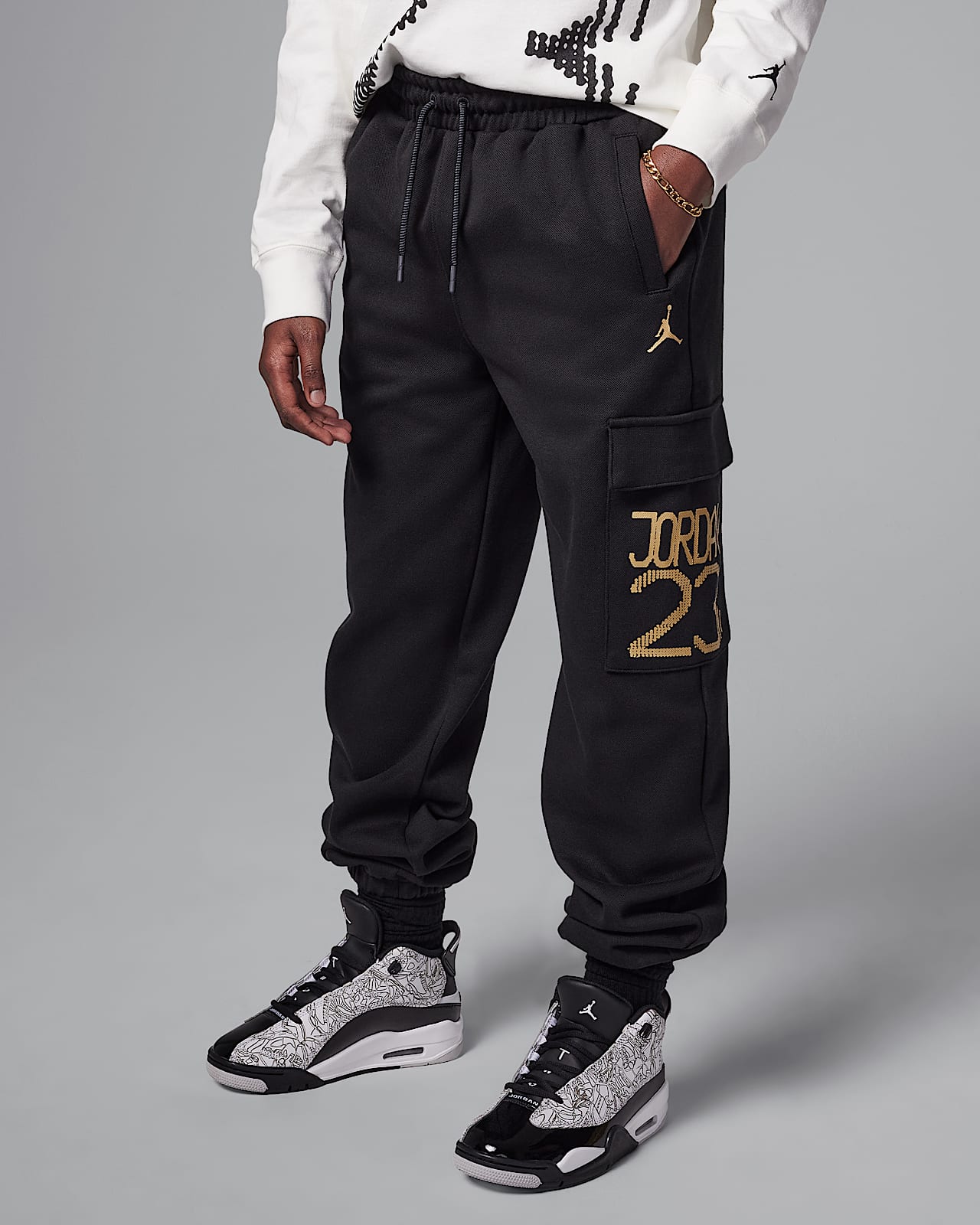 Jordan 新年蜕变系列大童针织工装长裤