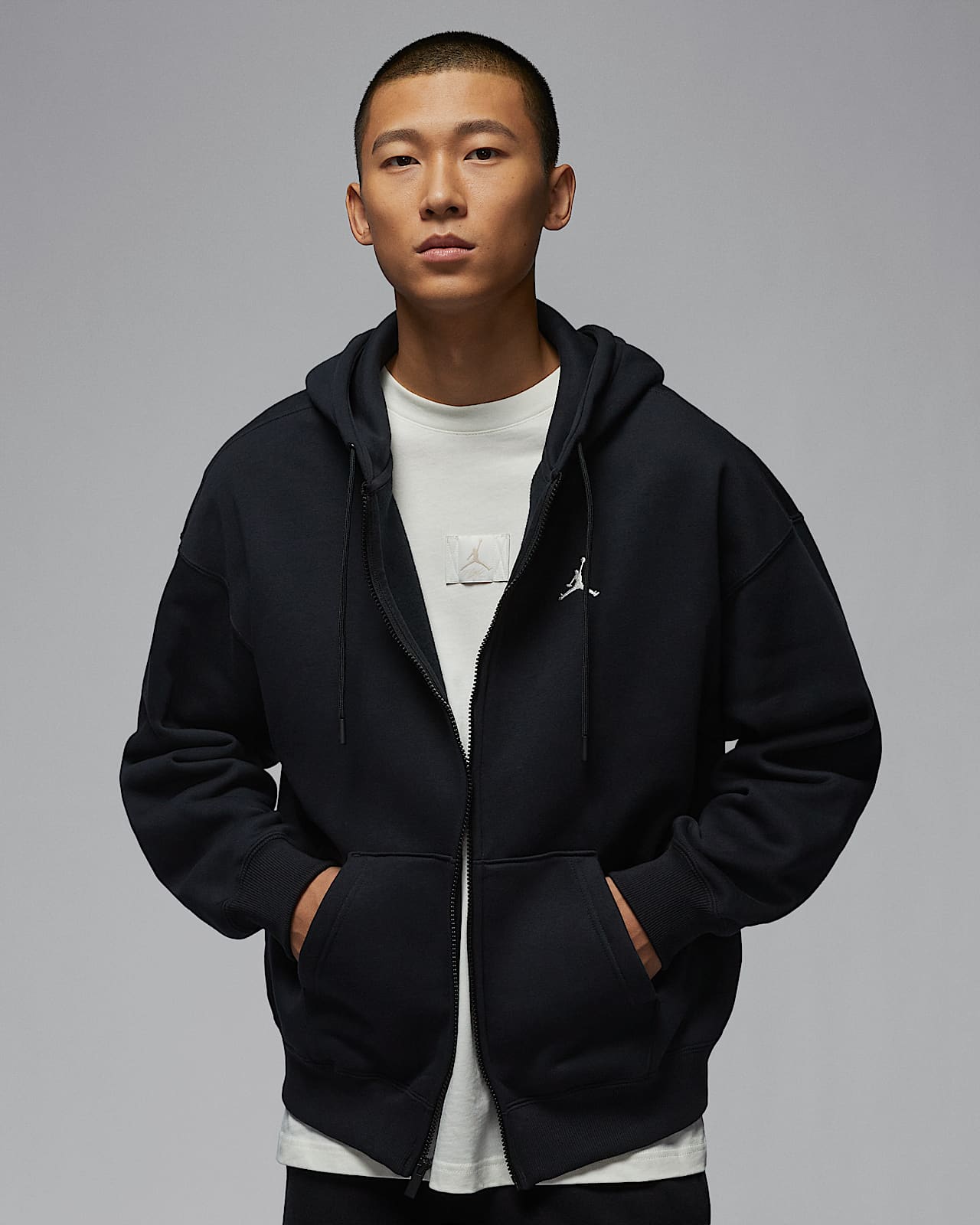 Jordan Brooklyn Fleece 男子 Oversize 风全长拉链开襟加绒连帽衫