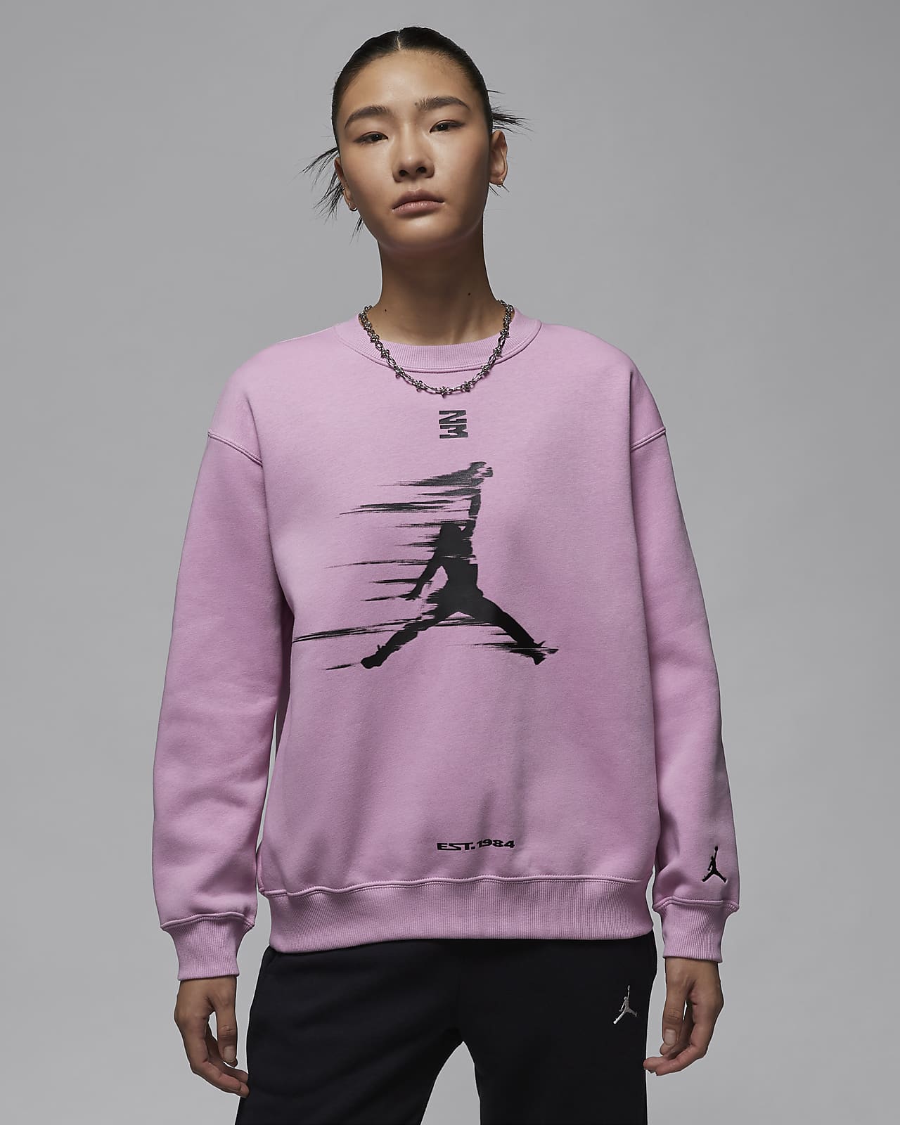 Jordan Brooklyn Fleece 女子加绒印花圆领运动衫