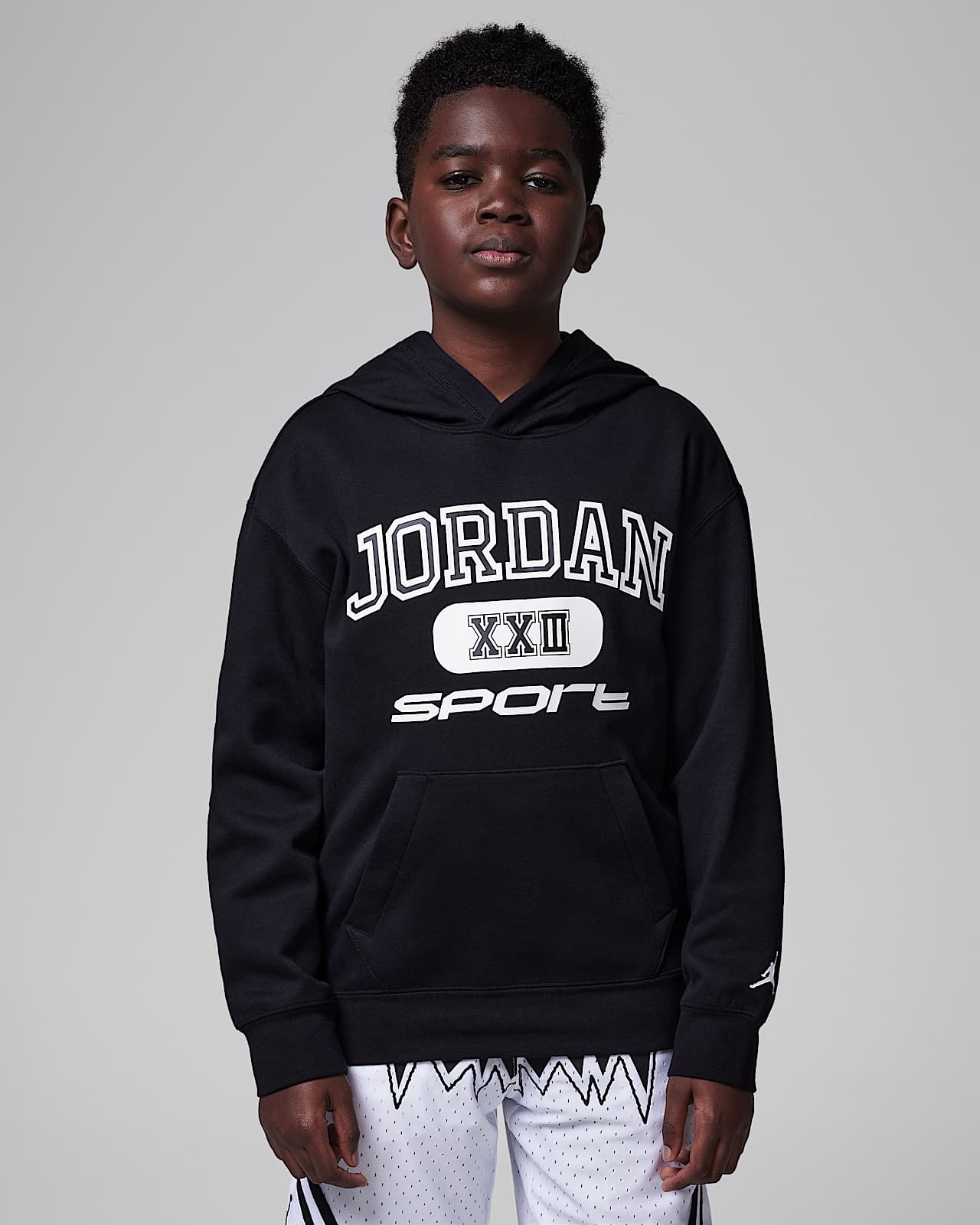 Jordan Sport 大童印花加绒套头连帽衫