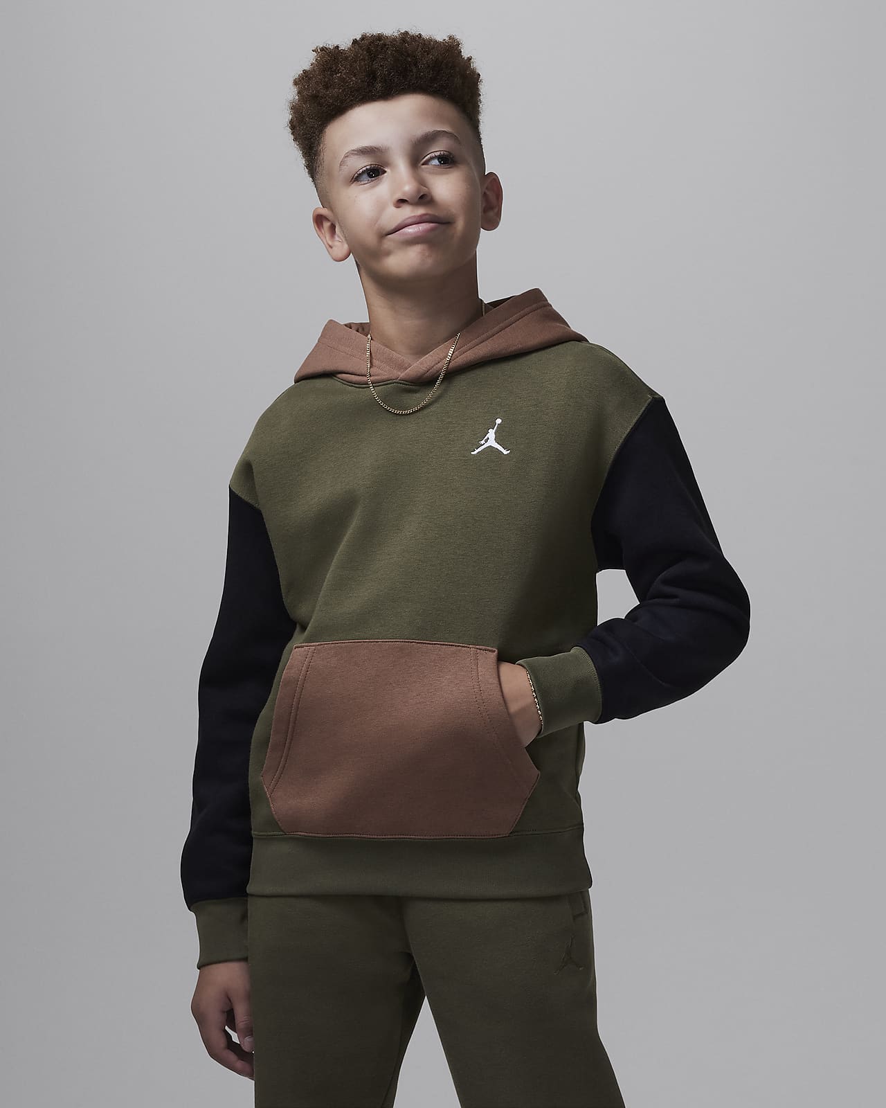 Jordan Brooklyn 大童加绒套头连帽衫