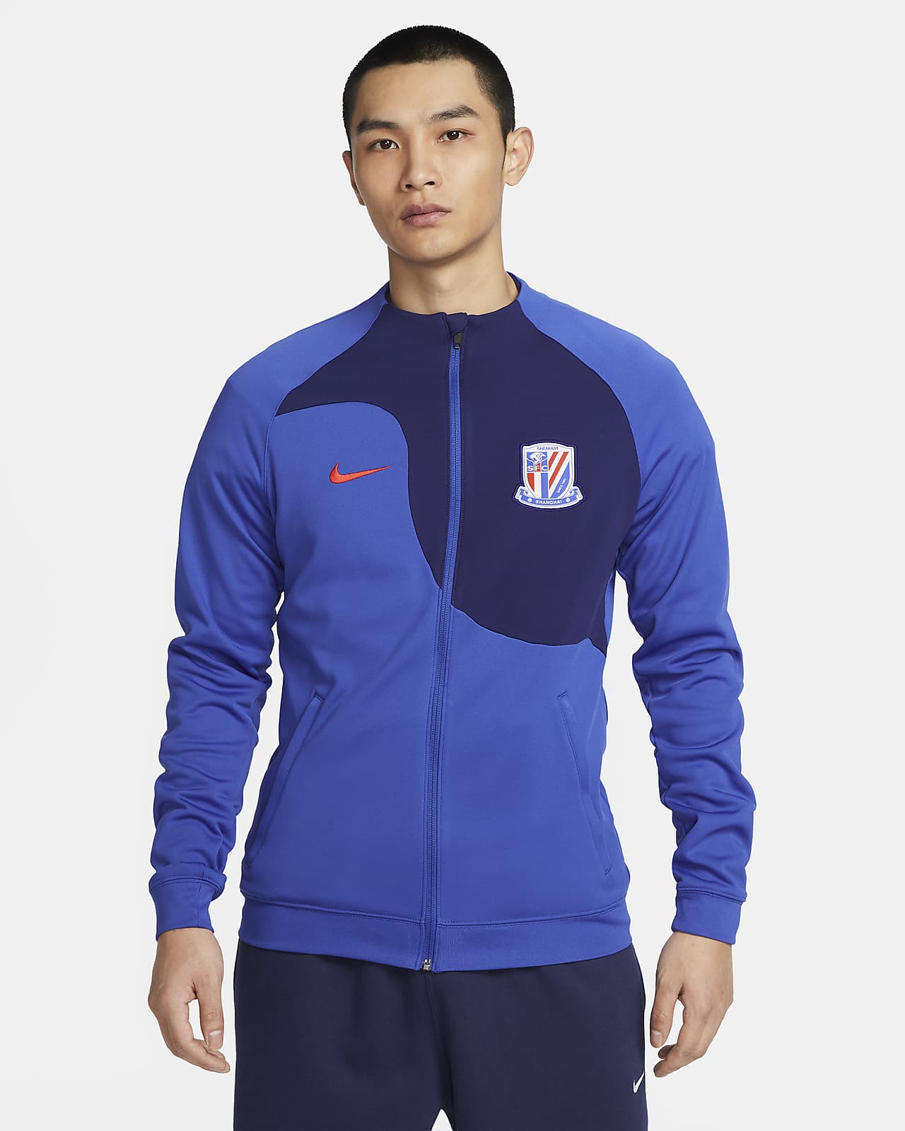 上海申花 Academy Pro Nike 男子足球加绒拼接夹克