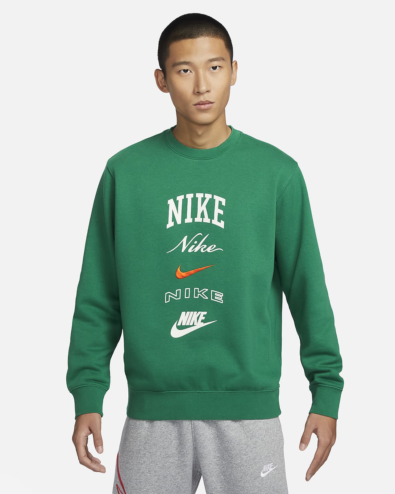 Nike Club Fleece 男子长袖加绒圆领运动衫