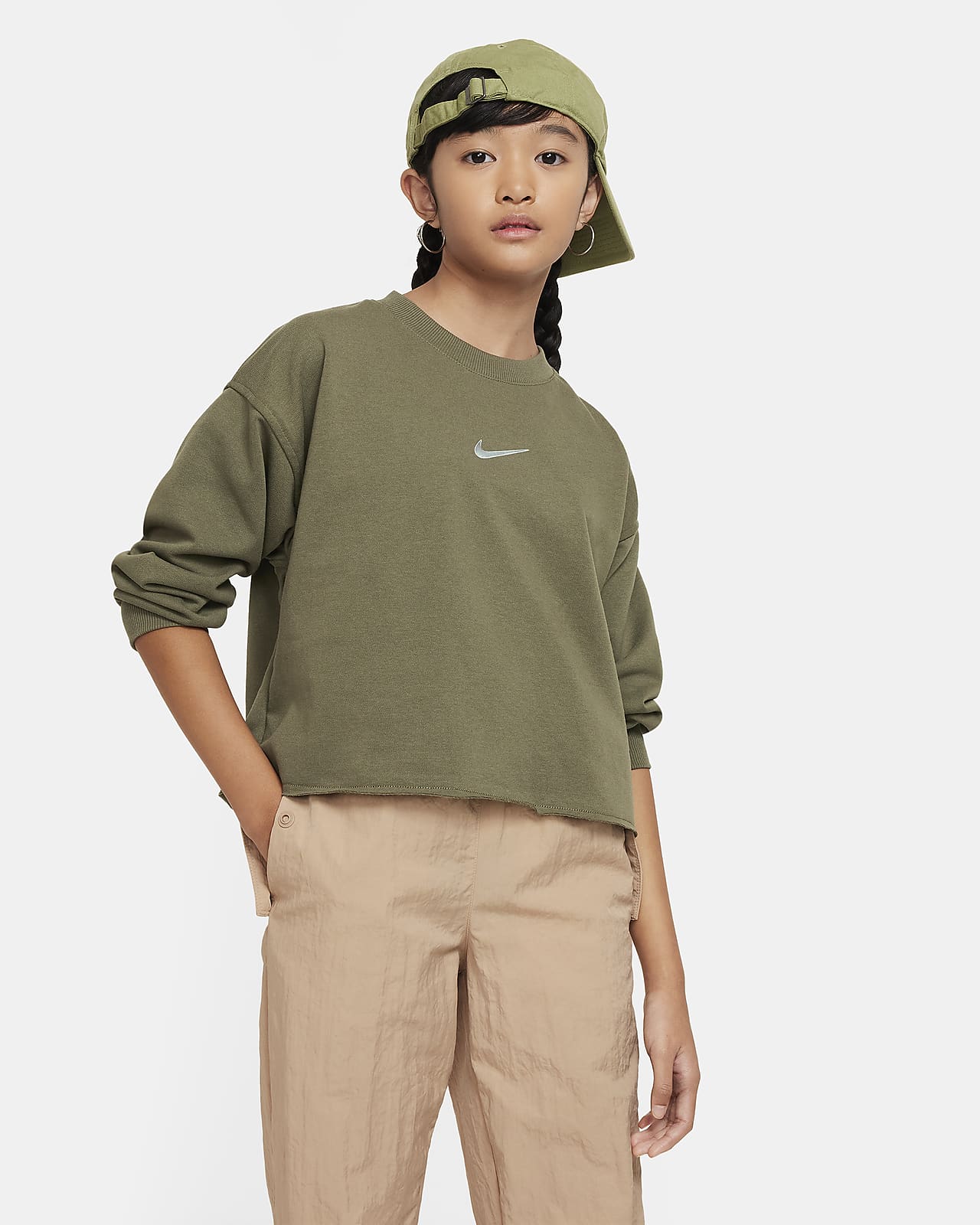 Nike Sportswear Dri-FIT 大童（女孩）速干圆领运动衫