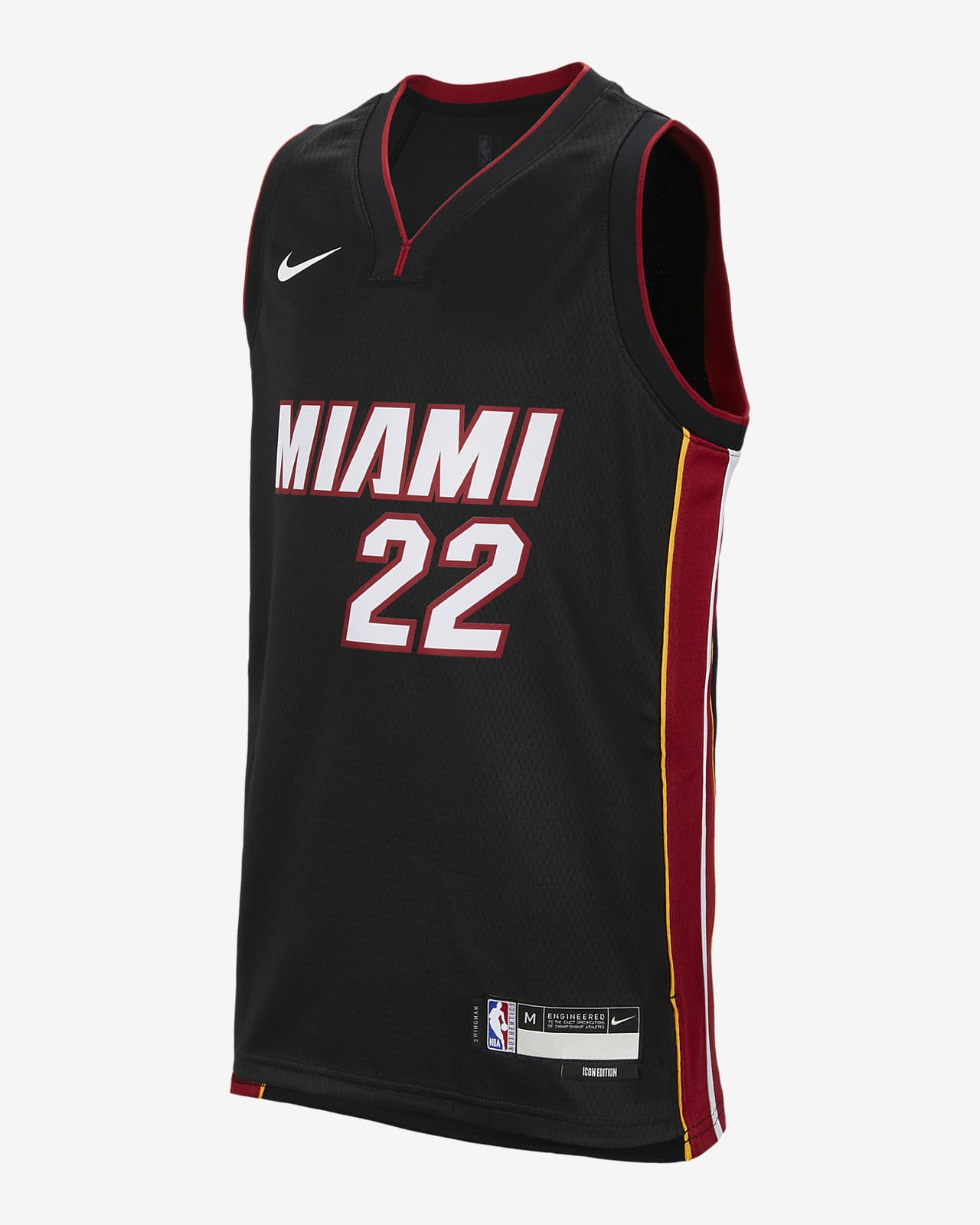 2023/24 赛季迈阿密热火队 Icon Edition Nike NBA Swingman Jersey 大童（男孩）速干球衣