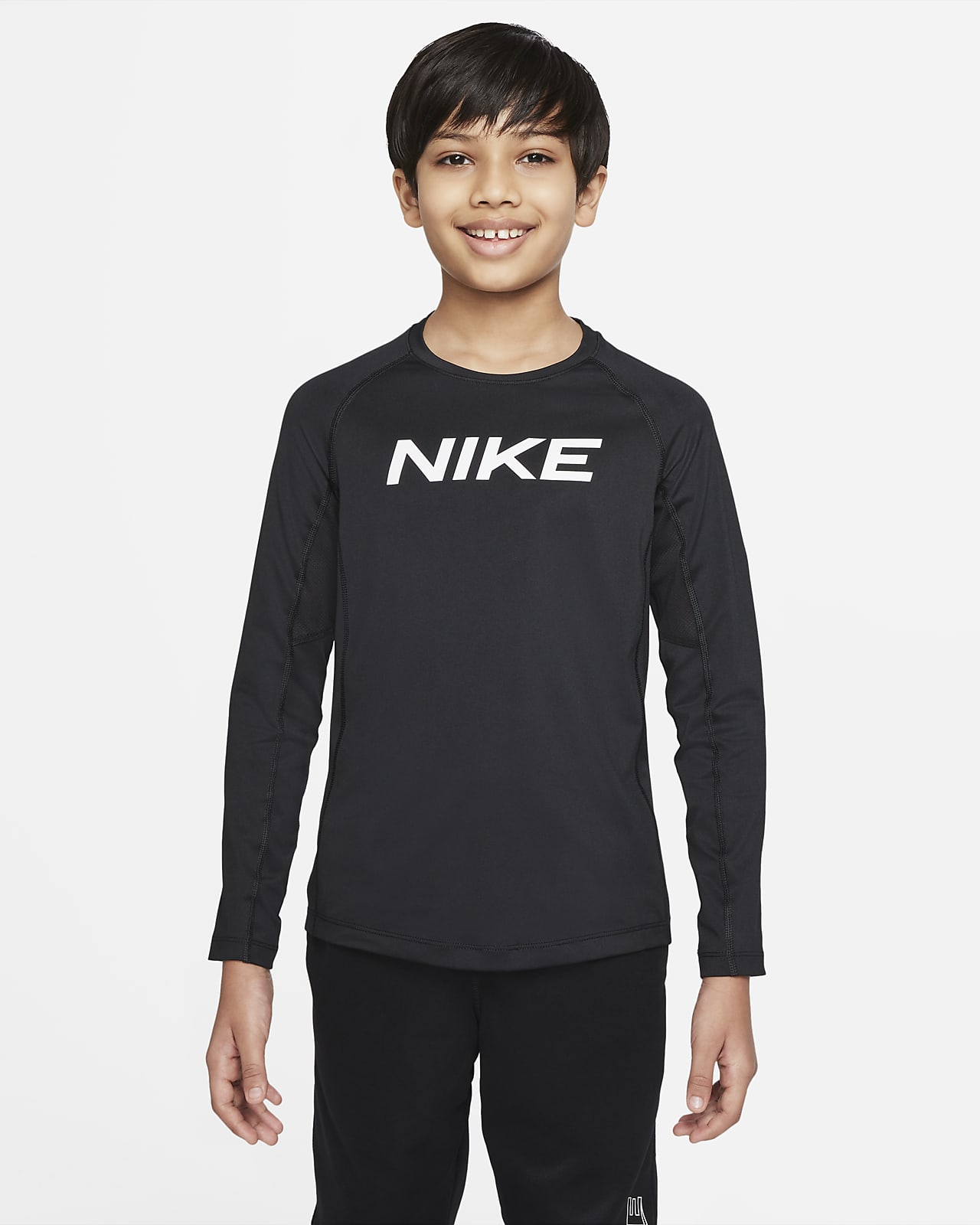 Nike Pro Dri-FIT 大童（男孩）速干长袖训练上衣