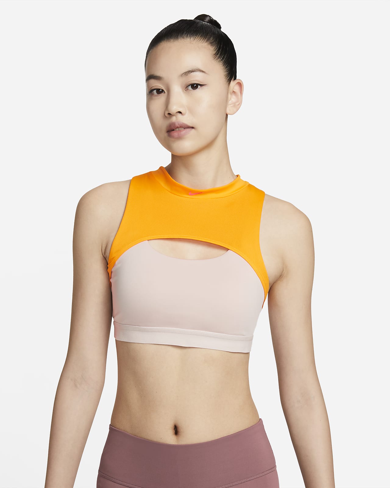 Nike Indy Mini Mock-Neck 女子低强度支撑衬垫运动内衣