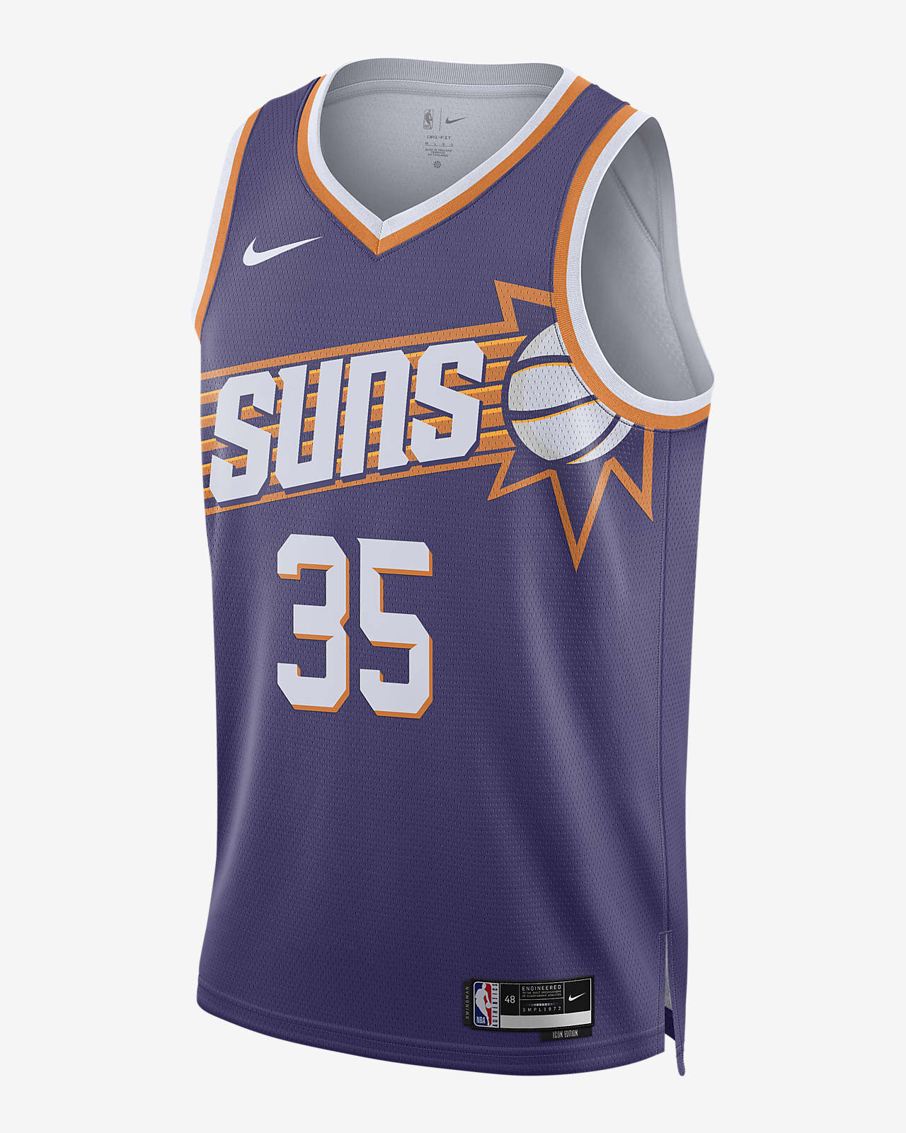 2023/24 赛季菲尼克斯太阳队 Icon Edition Nike Dri-FIT NBA Swingman Jersey 男子速干球衣
