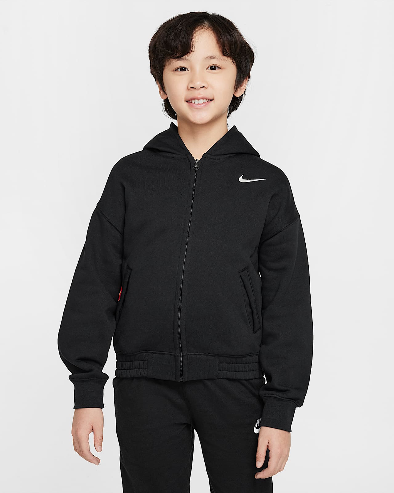Nike Culture of Basketball 耐克灵蛇迎新系列大童（男孩）全长拉链开襟加绒连帽衫