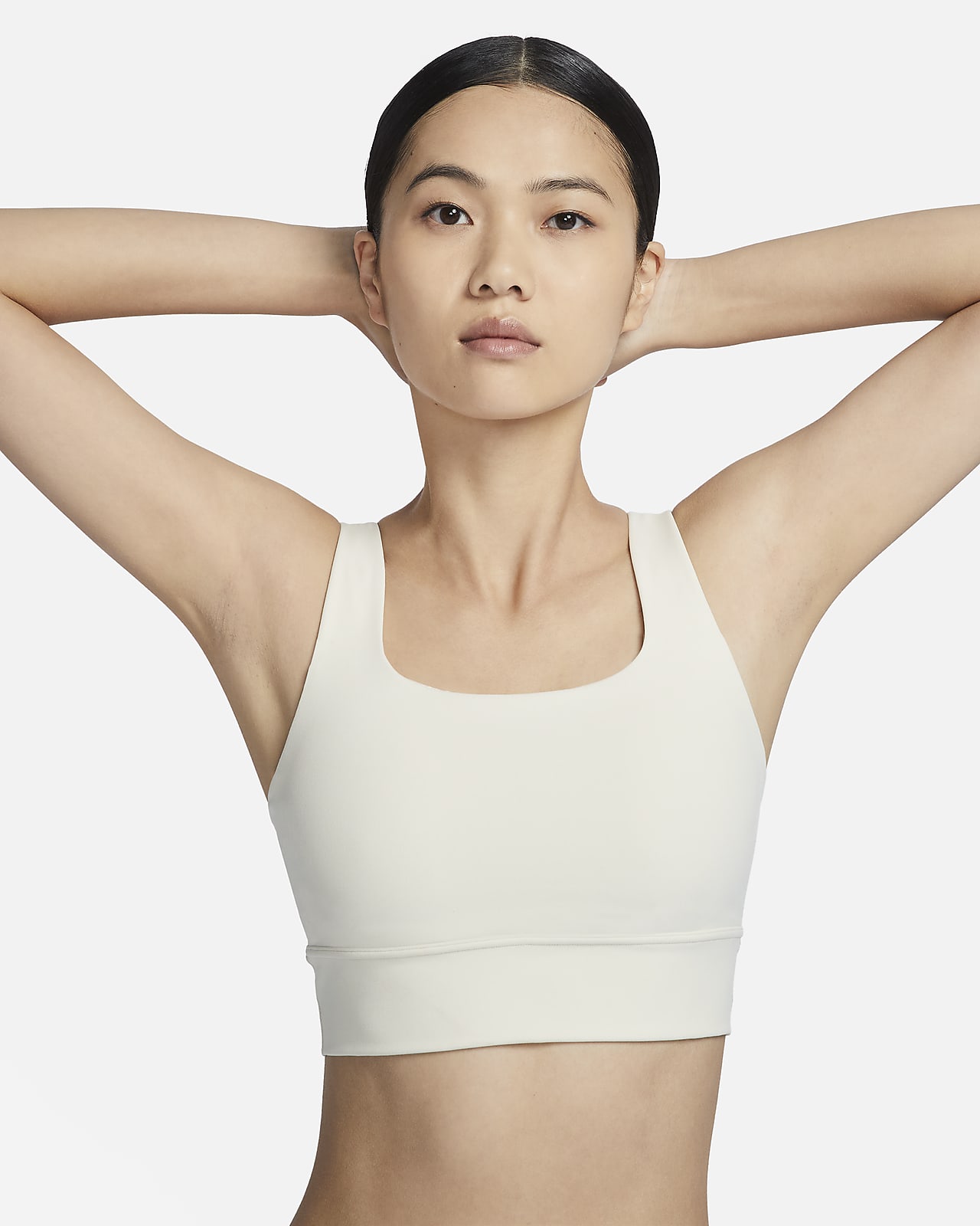 Nike Zenvy Longline 女子柔软包裹中强度支撑衬垫速干运动内衣