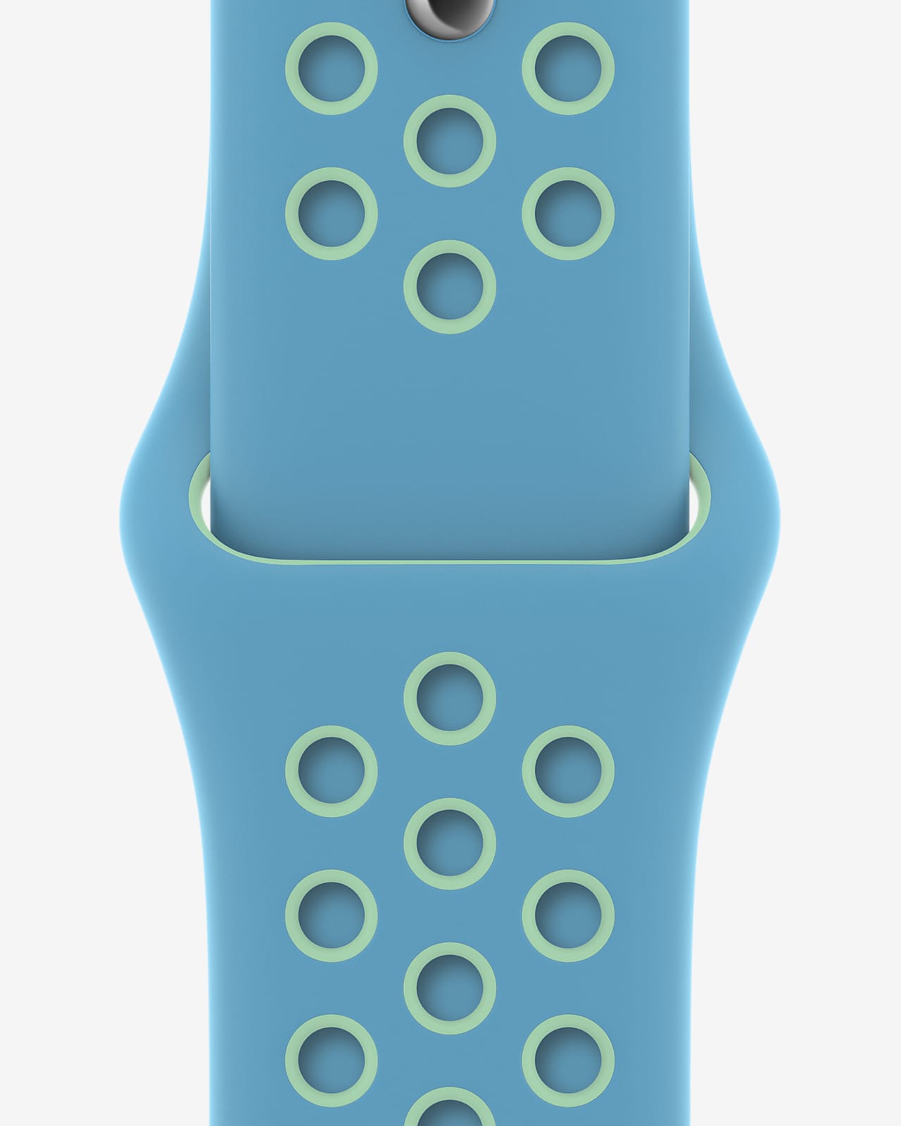 44 毫米氯蓝/光辉绿 Nike 运动表带 - 标准号