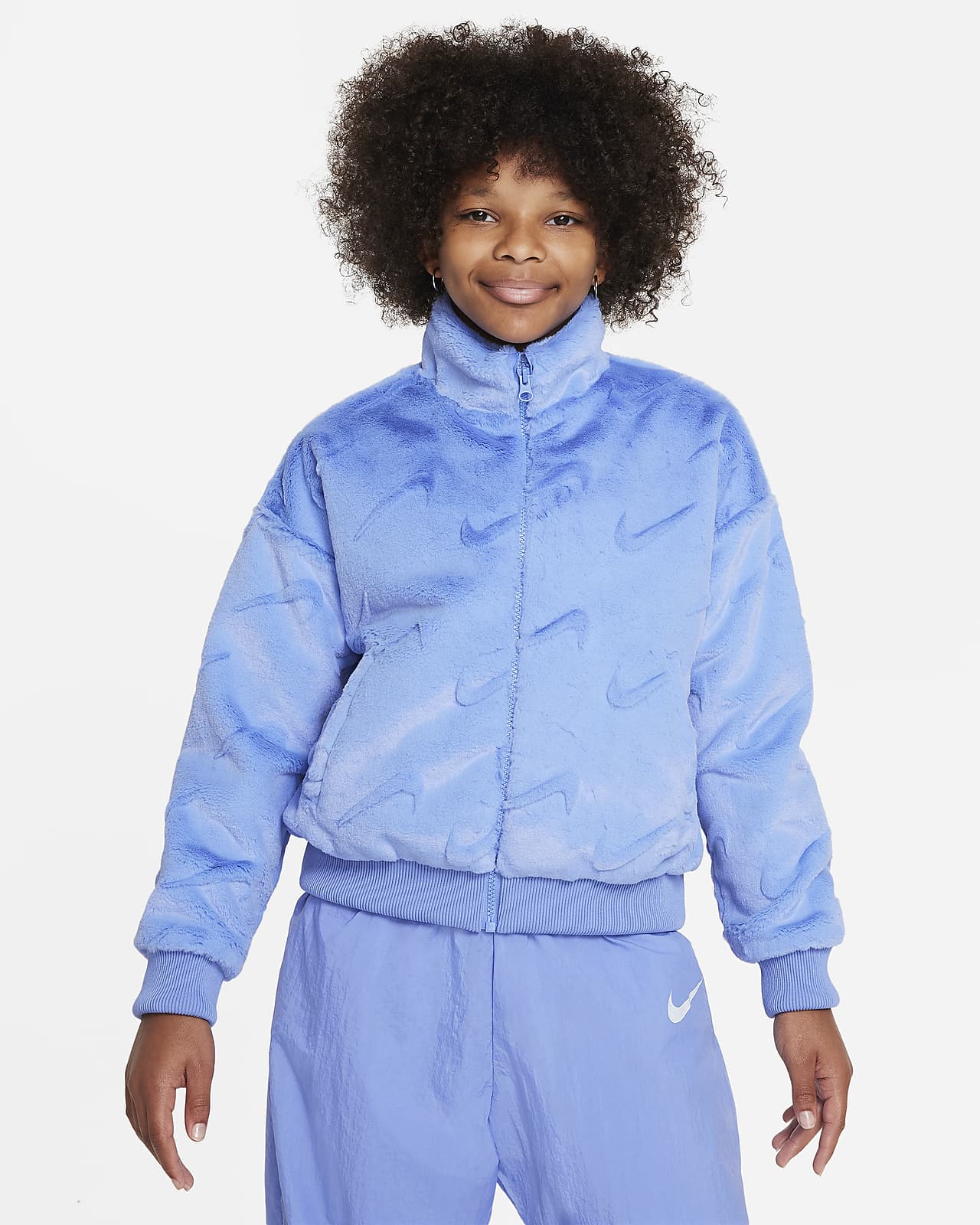 Nike Sportswear 大童（女孩）人造毛皮夹克