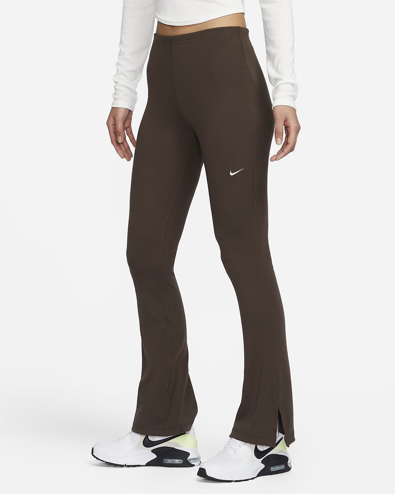 Nike Sportswear Chill Knit 女子紧身细罗纹喇叭紧身裤