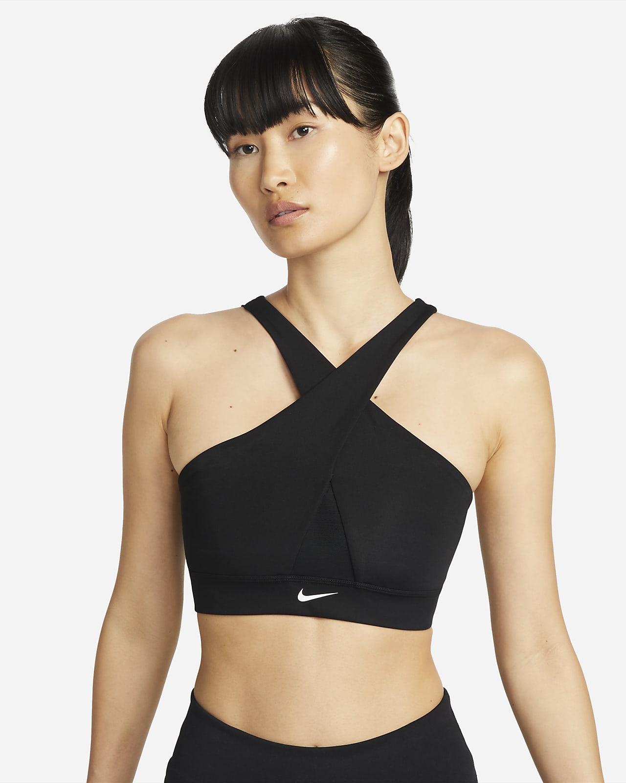 Nike Swoosh Icon Clash Wrap 女子中强度支撑一片式衬垫运动内衣