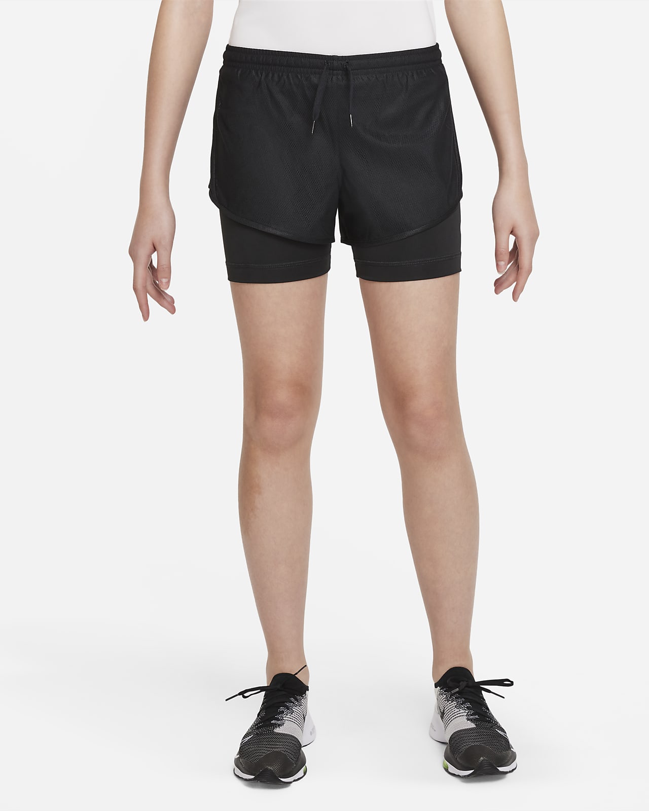 Nike Dri-FIT Tempo 2-in-1 大童（女孩）训练短裤