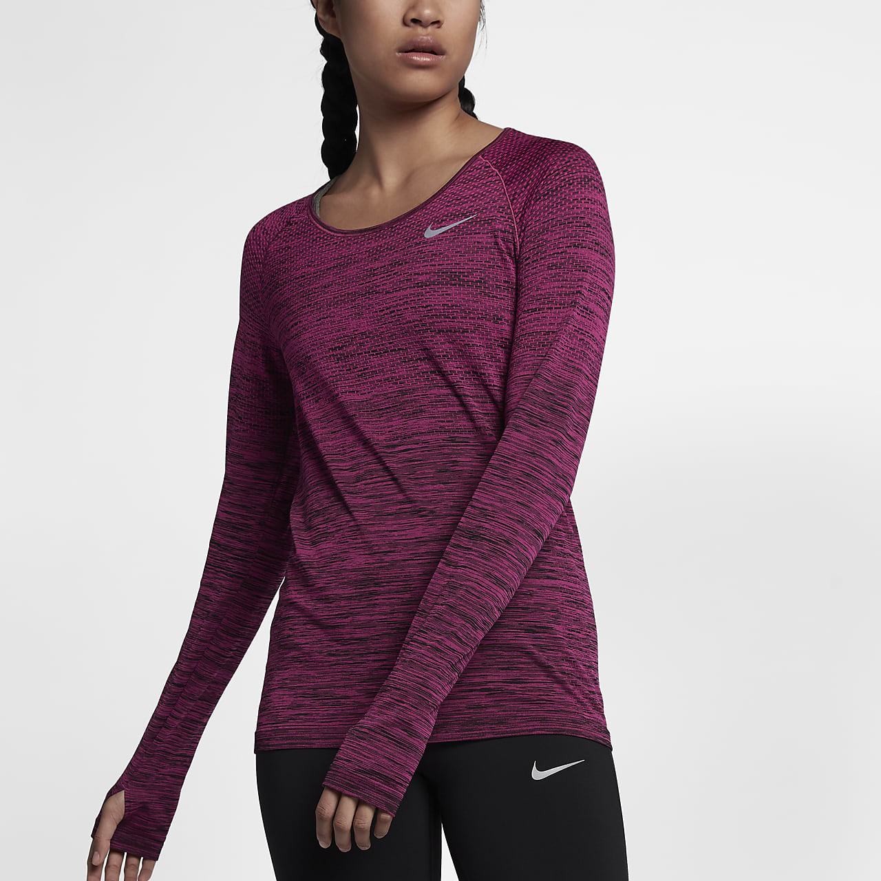 Nike Dri-FIT Knit 女子长袖跑步上衣