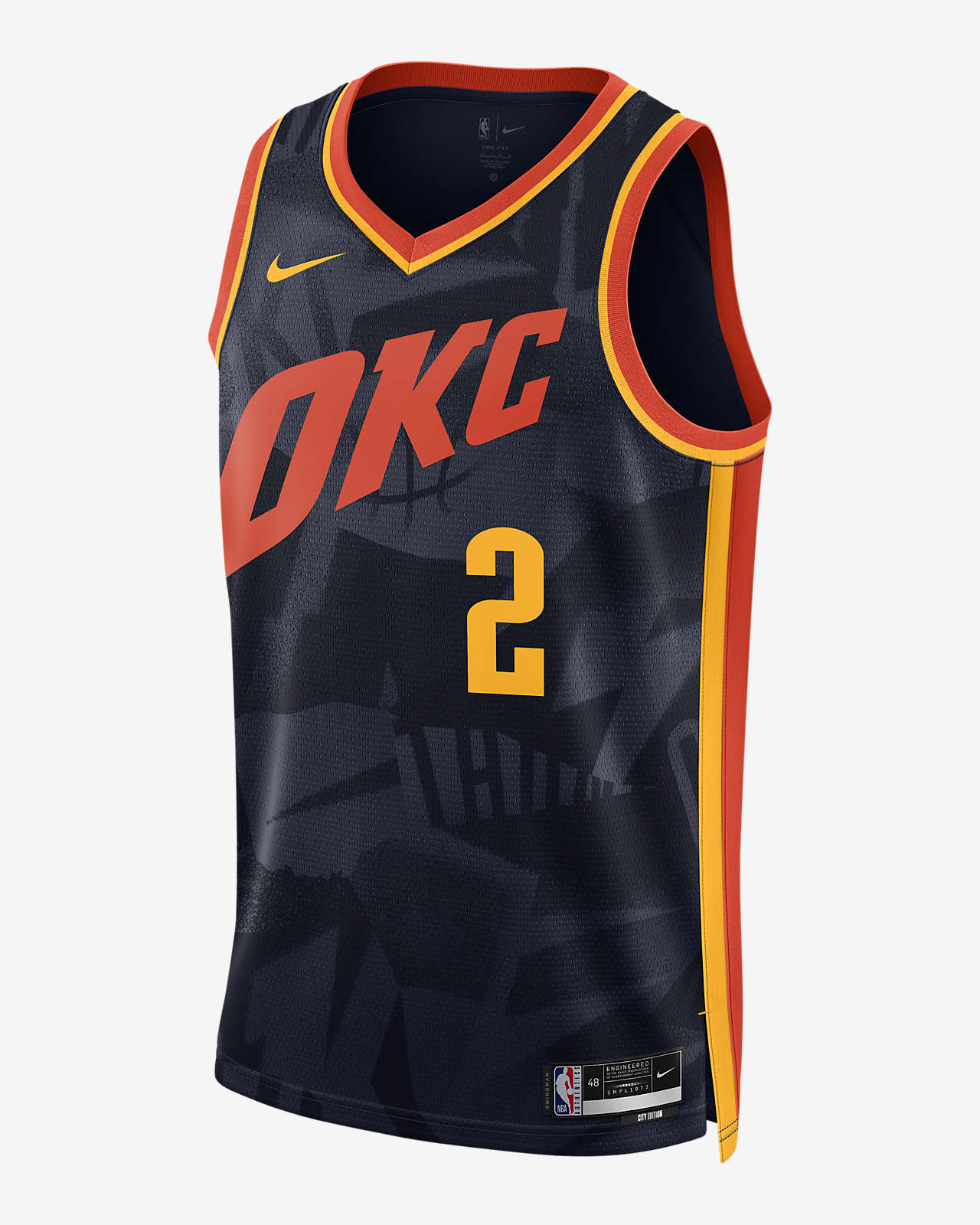 2023/24 赛季俄克拉荷马城雷霆队 (Shai Gilgeous-Alexander) City Edition Nike Dri-FIT NBA Swingman Jersey 男子速干球衣