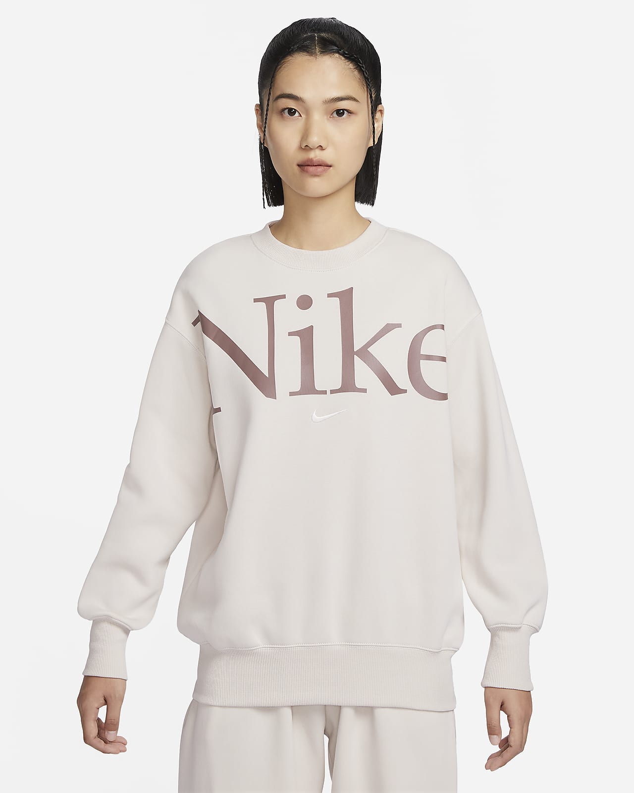 Nike Sportswear Phoenix Fleece 女子加绒 Oversize 风圆领标志运动衫