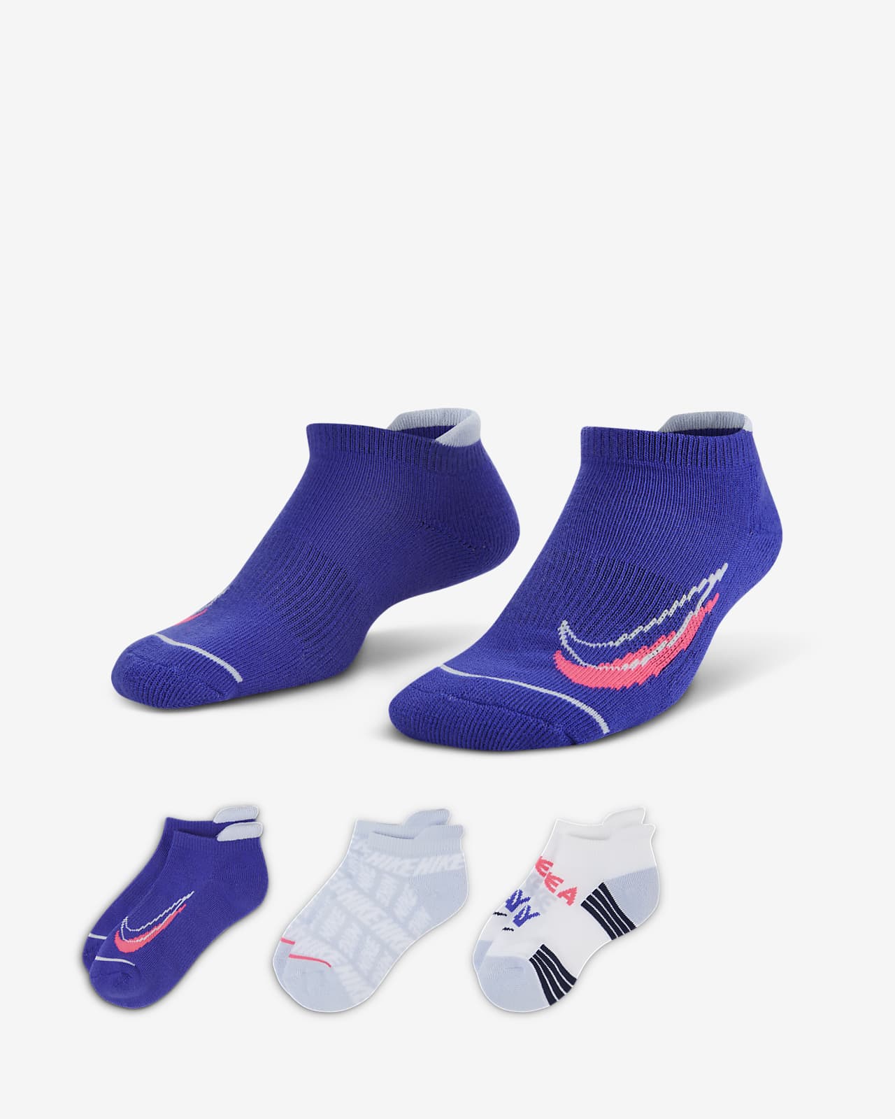 Nike 幼童提拉运动船袜（3 双）
