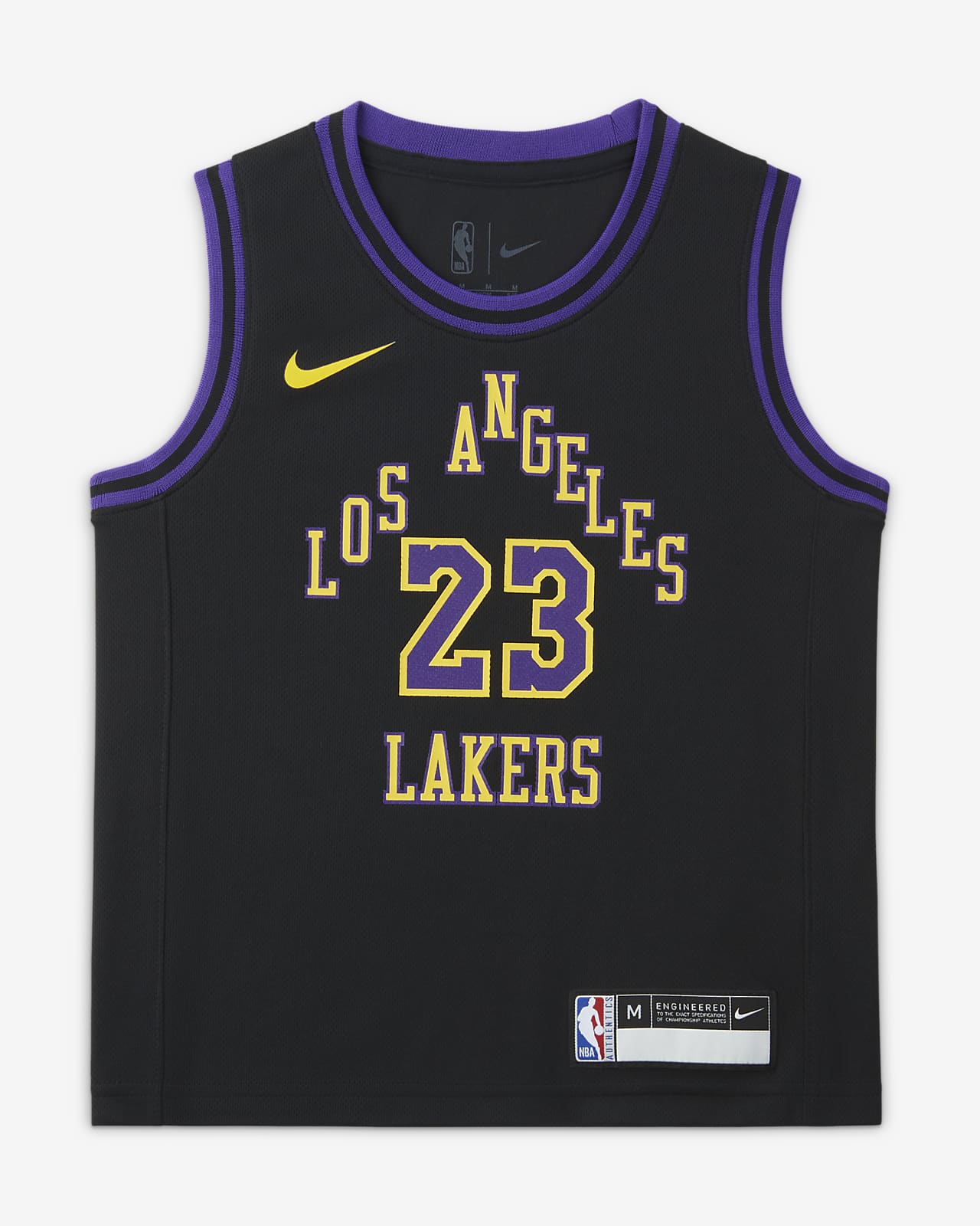 2023/24 赛季洛杉矶湖人队 (LeBron James) City Edition Nike NBA Jersey 幼童球衣