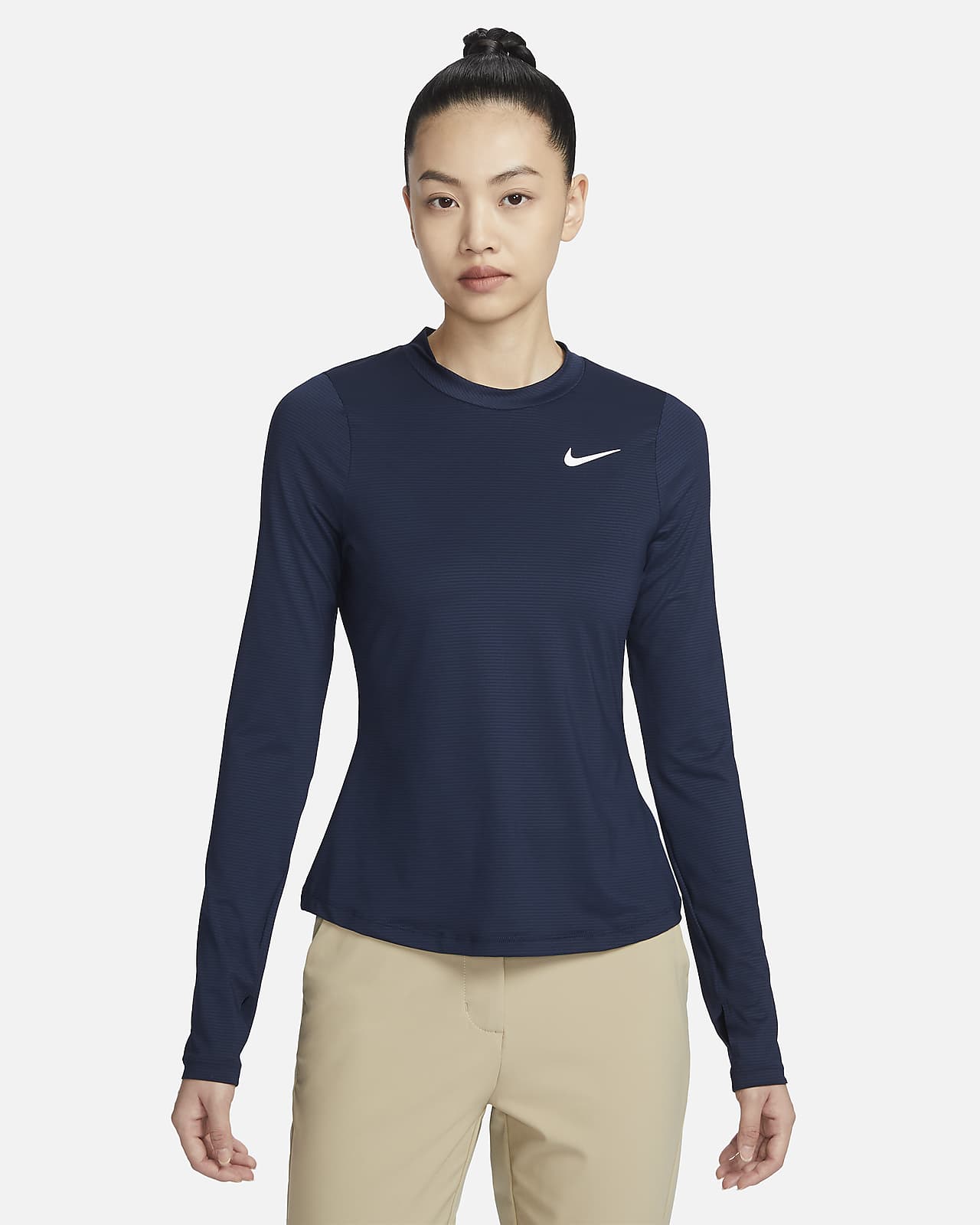 Nike Dri-FIT UV Victory 女子防晒速干长袖印花高尔夫上衣