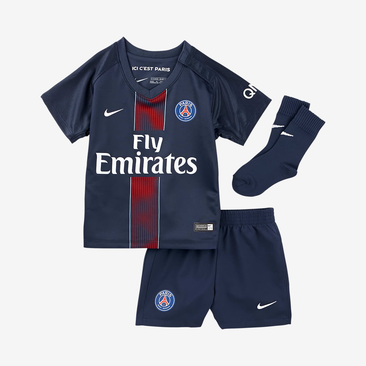 2016/17 赛季巴黎圣日尔曼主场婴童足球球迷套装