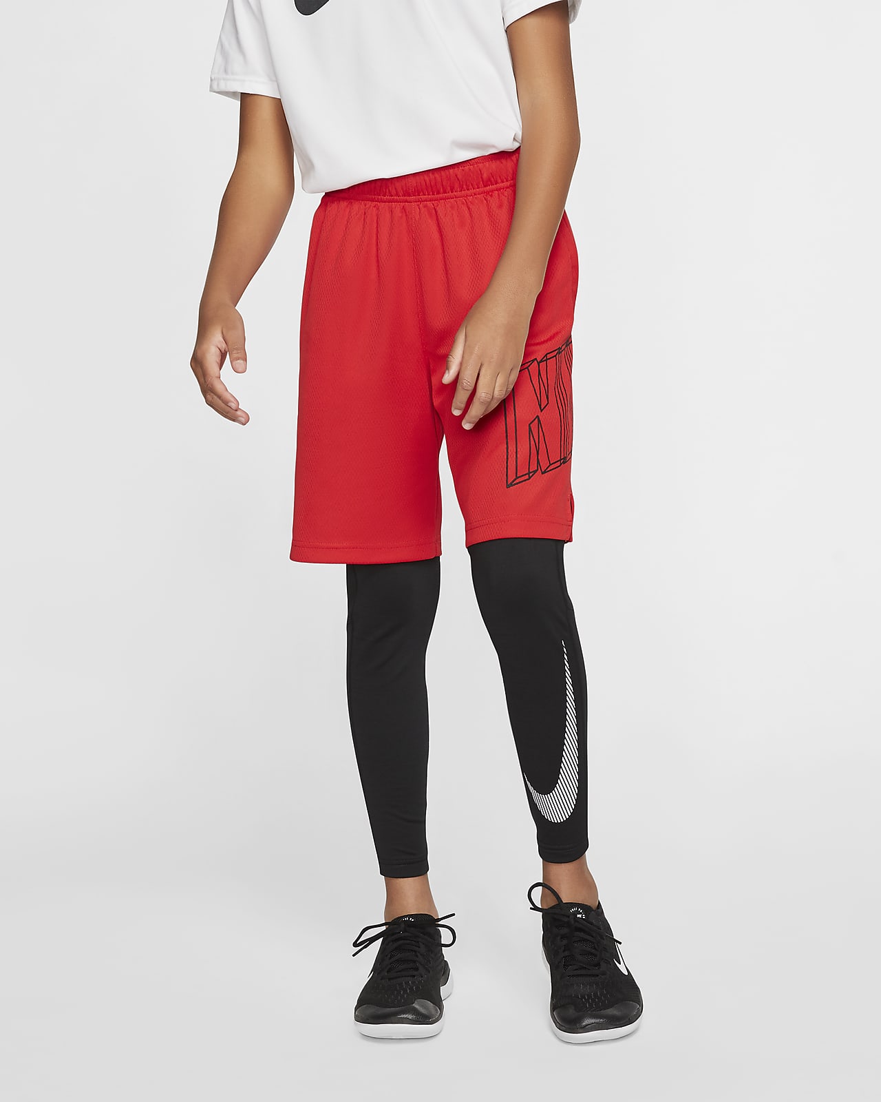 Nike Pro Warm 大童（男孩）印花训练紧身裤