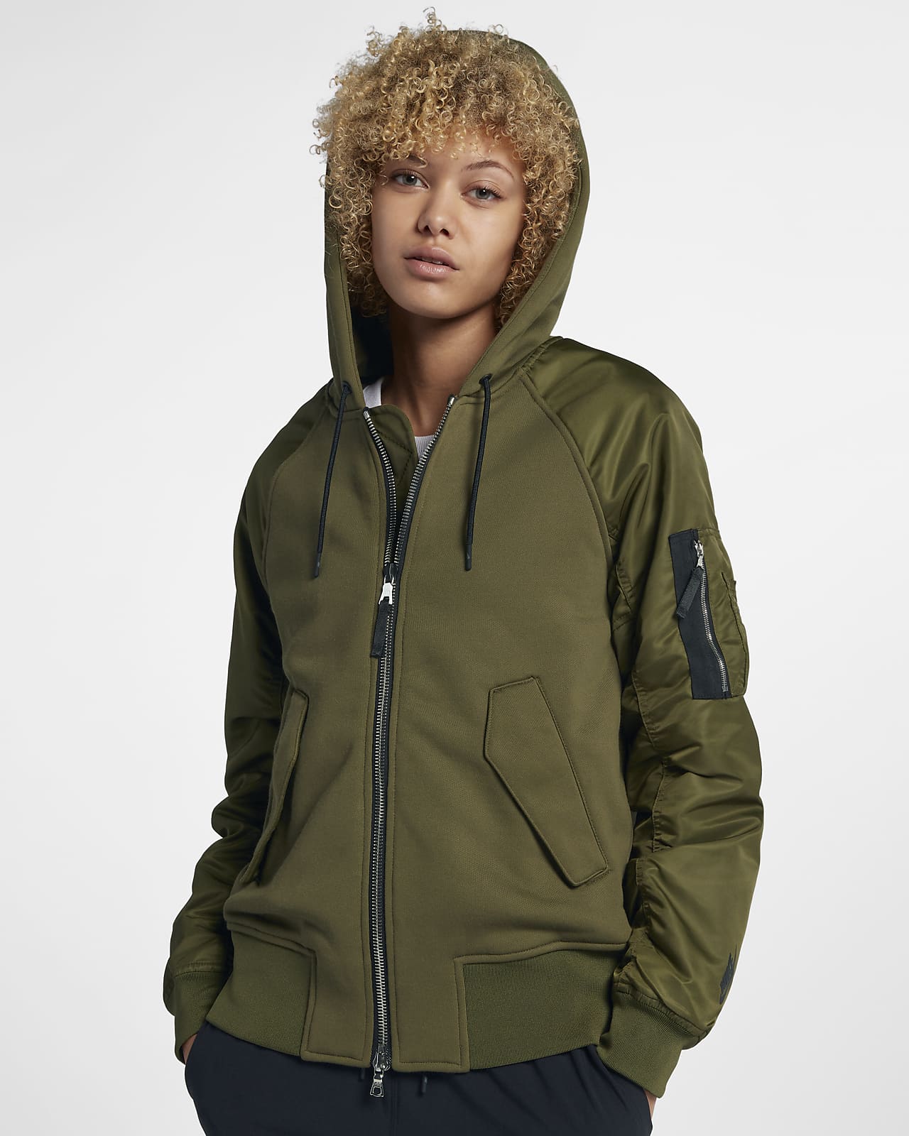 NikeLab Collection Mixed Fabric Bomber 女子夹克