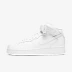 Nike Air Force 1 Mid '07 男子空军一号运动鞋板鞋 - 白色/白色