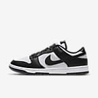 Nike Dunk Low Retro 男子复古运动鞋板鞋 - 白色/白色/黑