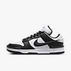 Nike Dunk Low Twist 女子运动鞋板鞋 - 黑/黑/白色