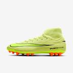 Nike Mercurial Superfly 10 Academy 耐克刺客系列 AG 人造草地高帮足球鞋 - 亮石灰色/橙红/荧光黄